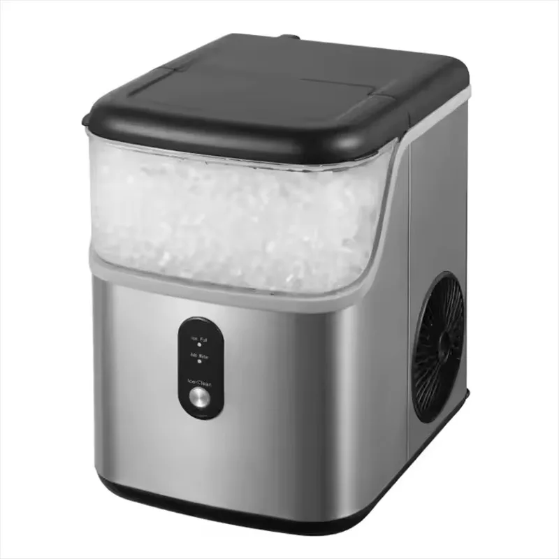 Electric Countertop Crushed Ice Maker Machine Stainless Steel Housing 12-15Kg/Day Capacity One-Click Operation Self-Cleaning for
