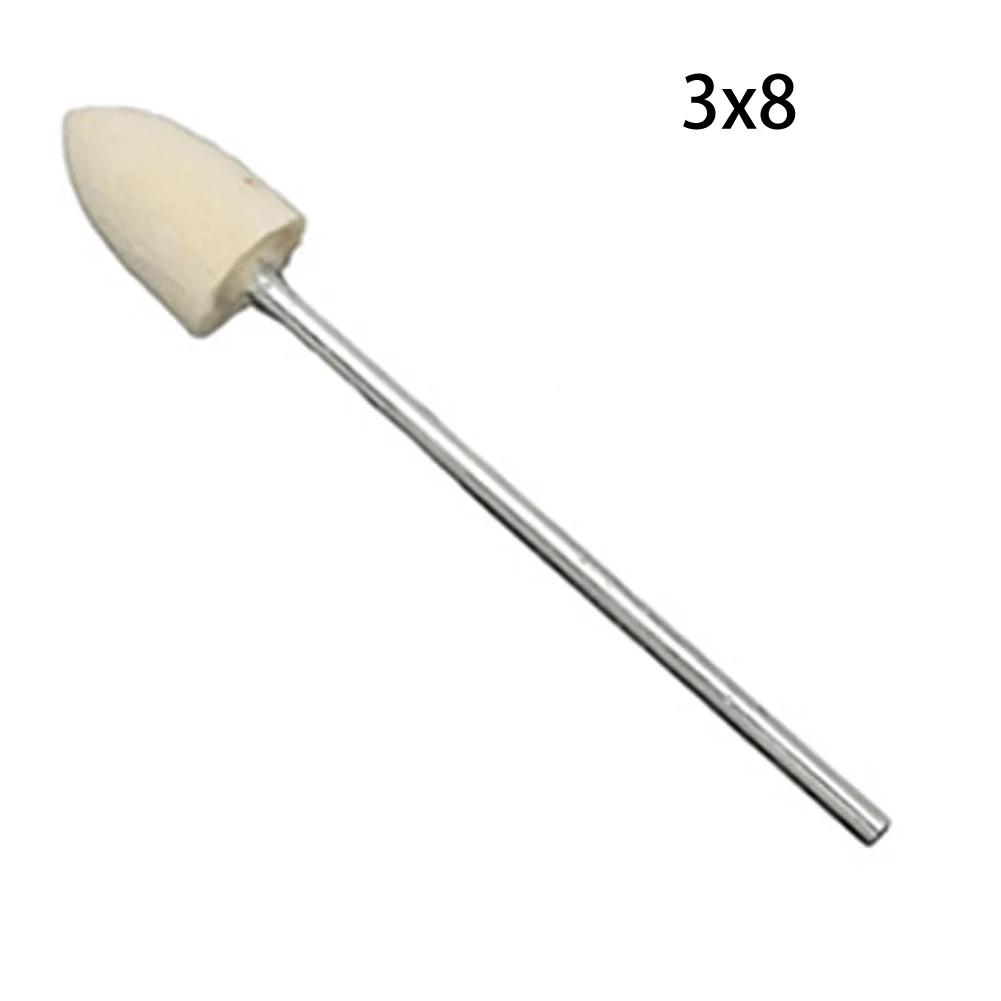 7pcs Wool Grinding Wheel Set with 3mm Shank Diameter for Polishing and Grinding Metal Glass and Other Materials