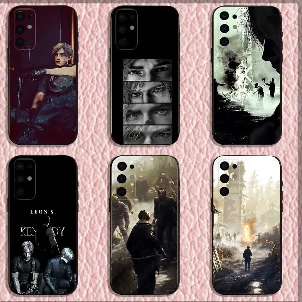 

L-Leon Scott Kennedy RE4 Phone Case For Samsung S 25,24,23,22,30,21,10,9,Ultra,Plus,Lite,FE,4,5G Black Soft Case