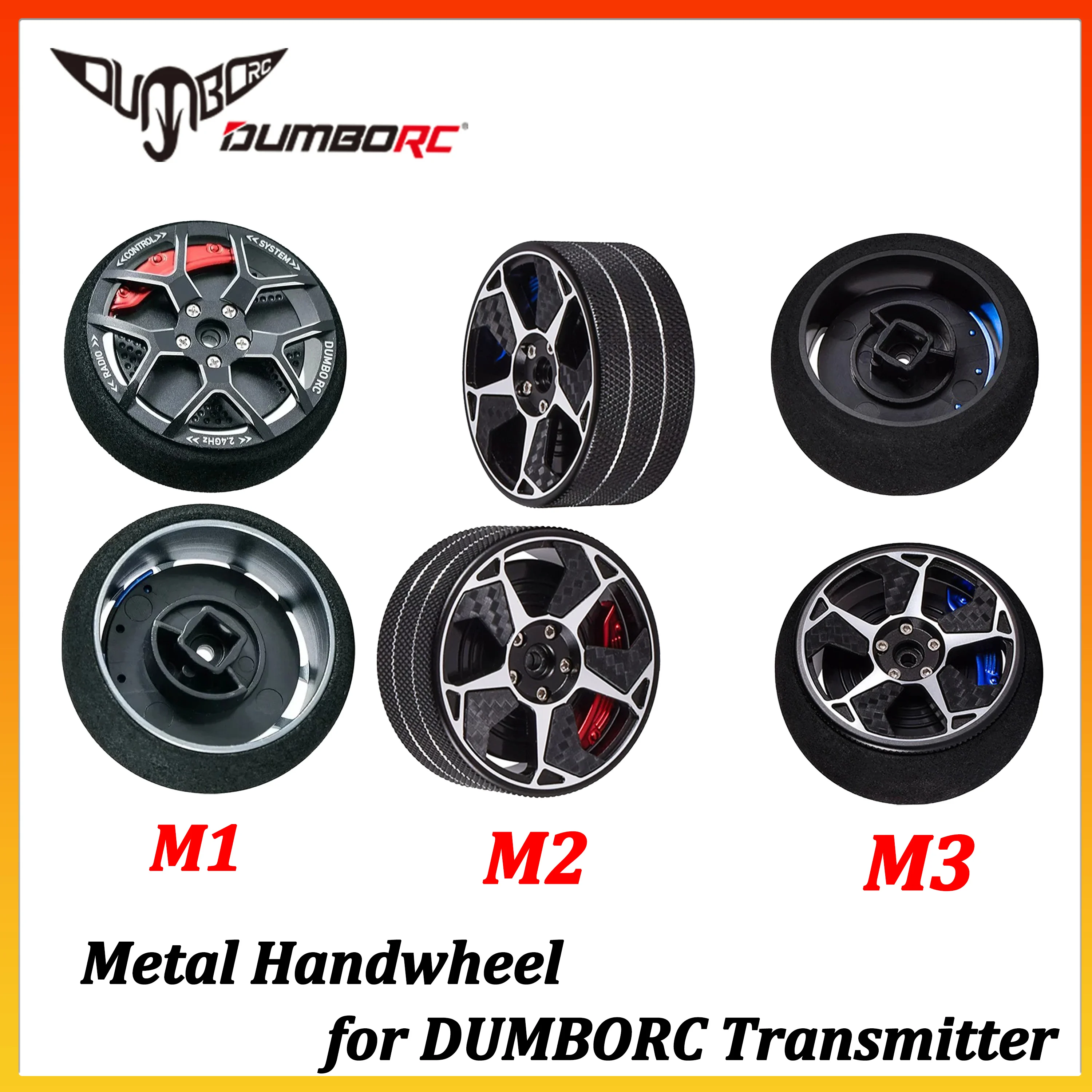 

DUMBORC Metal Handwheel with Foam DUMBORC Remote Control Transmitter Steering Wheel for Flysky X6PM DDF-350 Nobel NB4 X10P Part