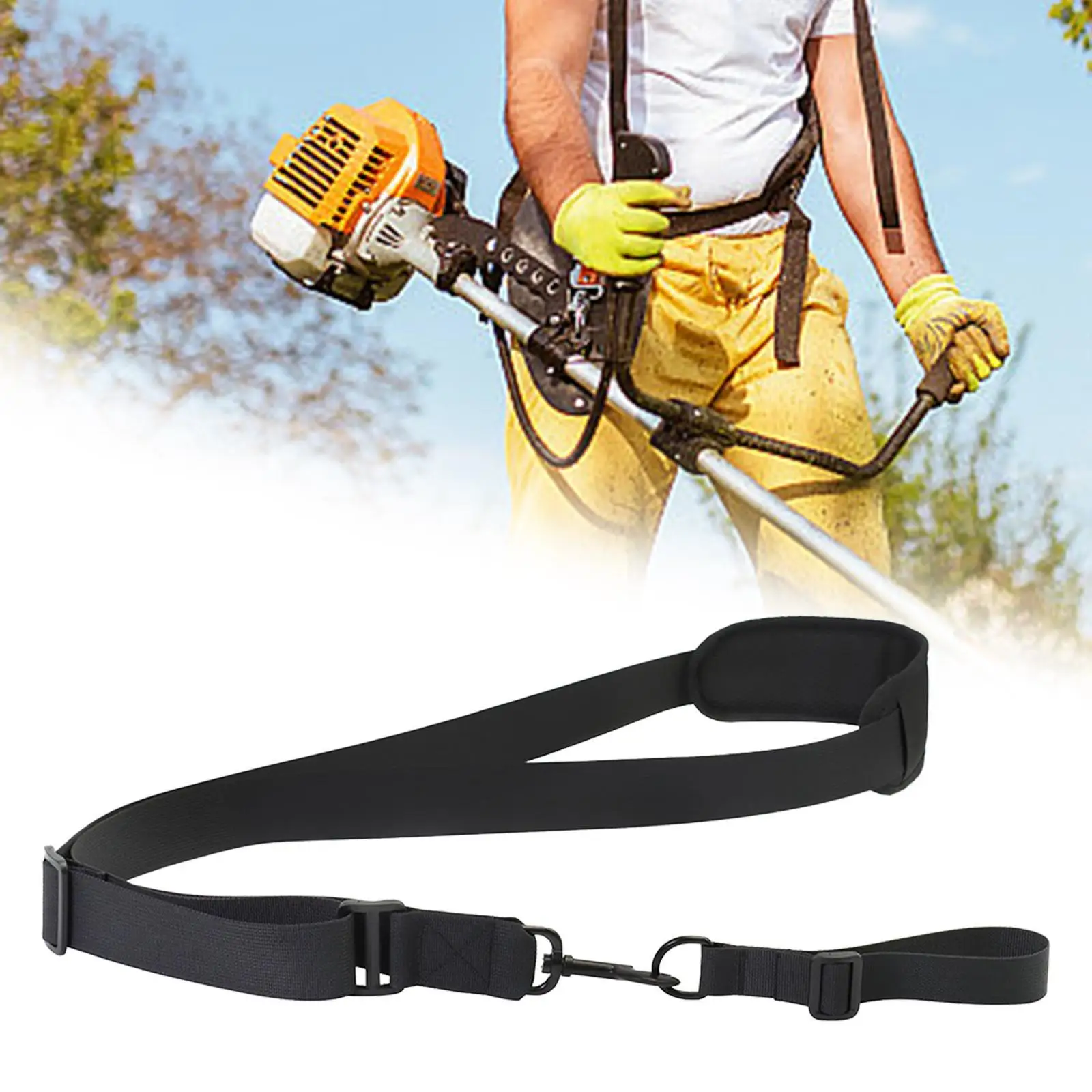 Trimmer Strap Weedeater Strap Harness Easy Release Breathable Shoulder Strap Adjustable for Garden Grass Trimmer Leaf Blowers