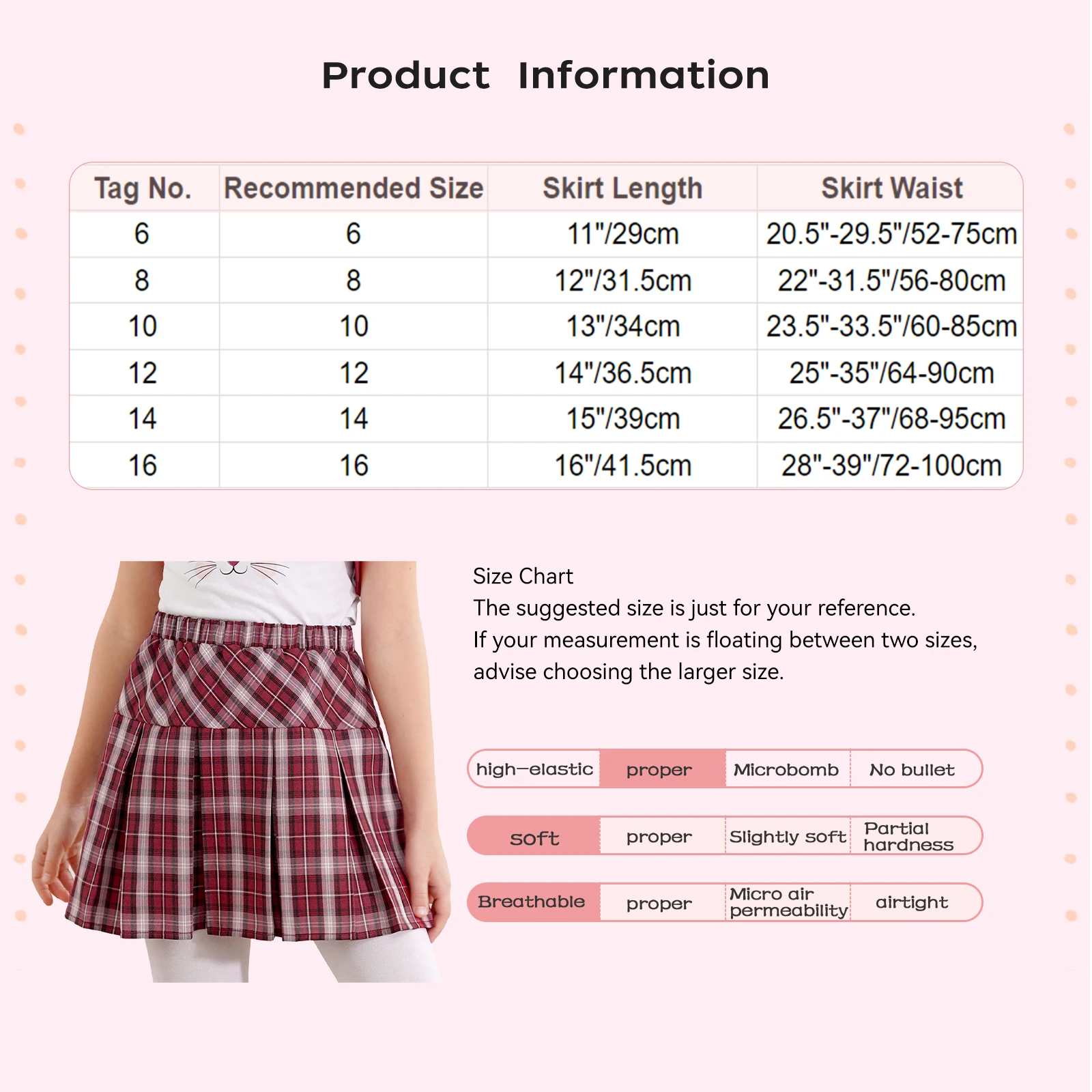 Kids Girls Scottish Plaid Pleated Mini Skirts for School Uniform Dress Holiday Carnival Party Dress-up