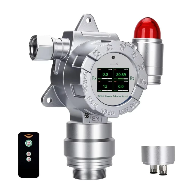 Stationary 4-in-1 Gas Concentration Analyzer VOC CO H2S O3 Online Detection Alarm Carbon Dioxide Sensor