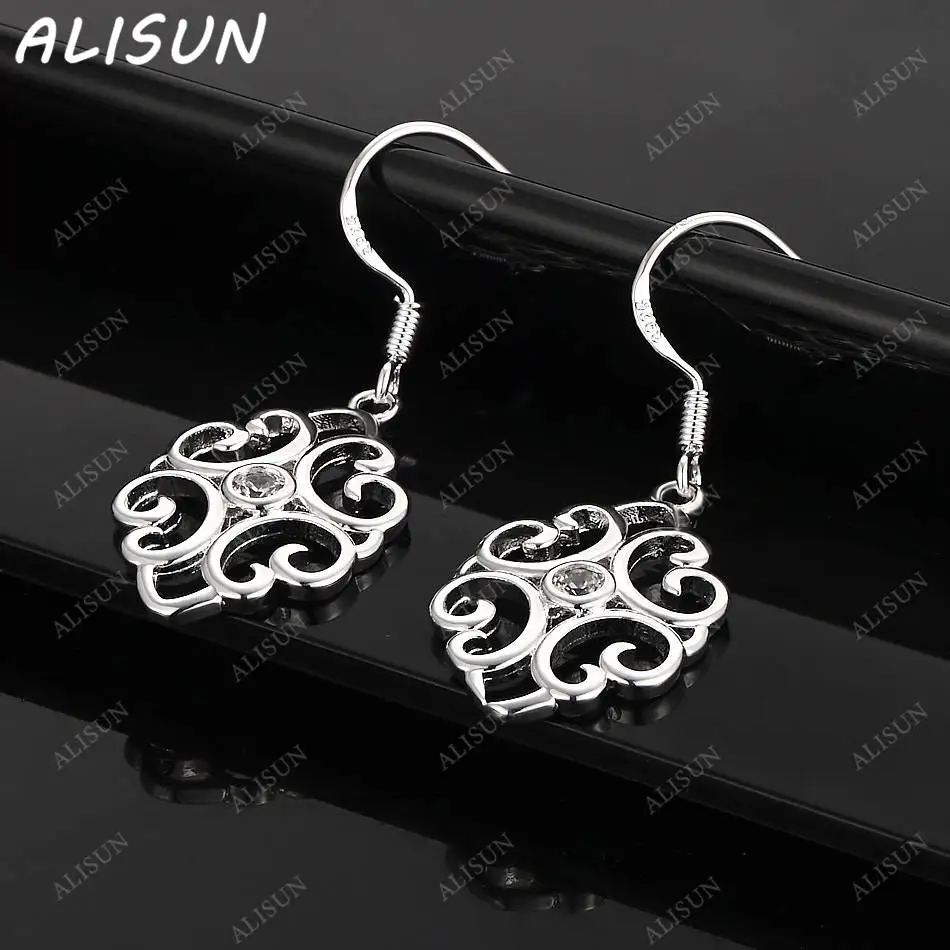 

ALISUN 925 Sterling Silver Zircons Earrings Drop Earrings For Women Charm Trend Birthday Gifts Fashion Party Fine Jewelry