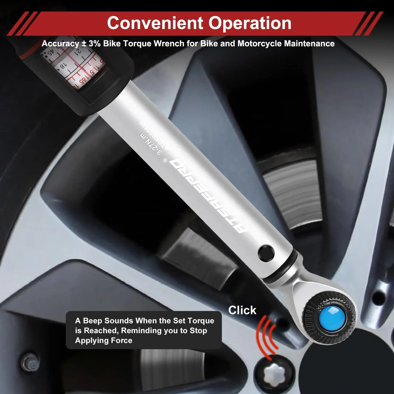 Nuevo Unidad de 1/4 pulgadas, llave dinamométrica estilo ventana de 3-27 Nm con doble dirección ajustable