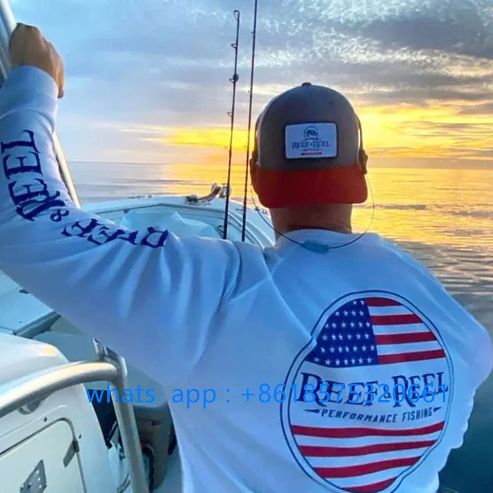 

Fishing T-Shirts Men's Summer UV Sun Protection Long Sleeve Performance Shirts UPF 50+ Camisa Pesca Custom Jersey