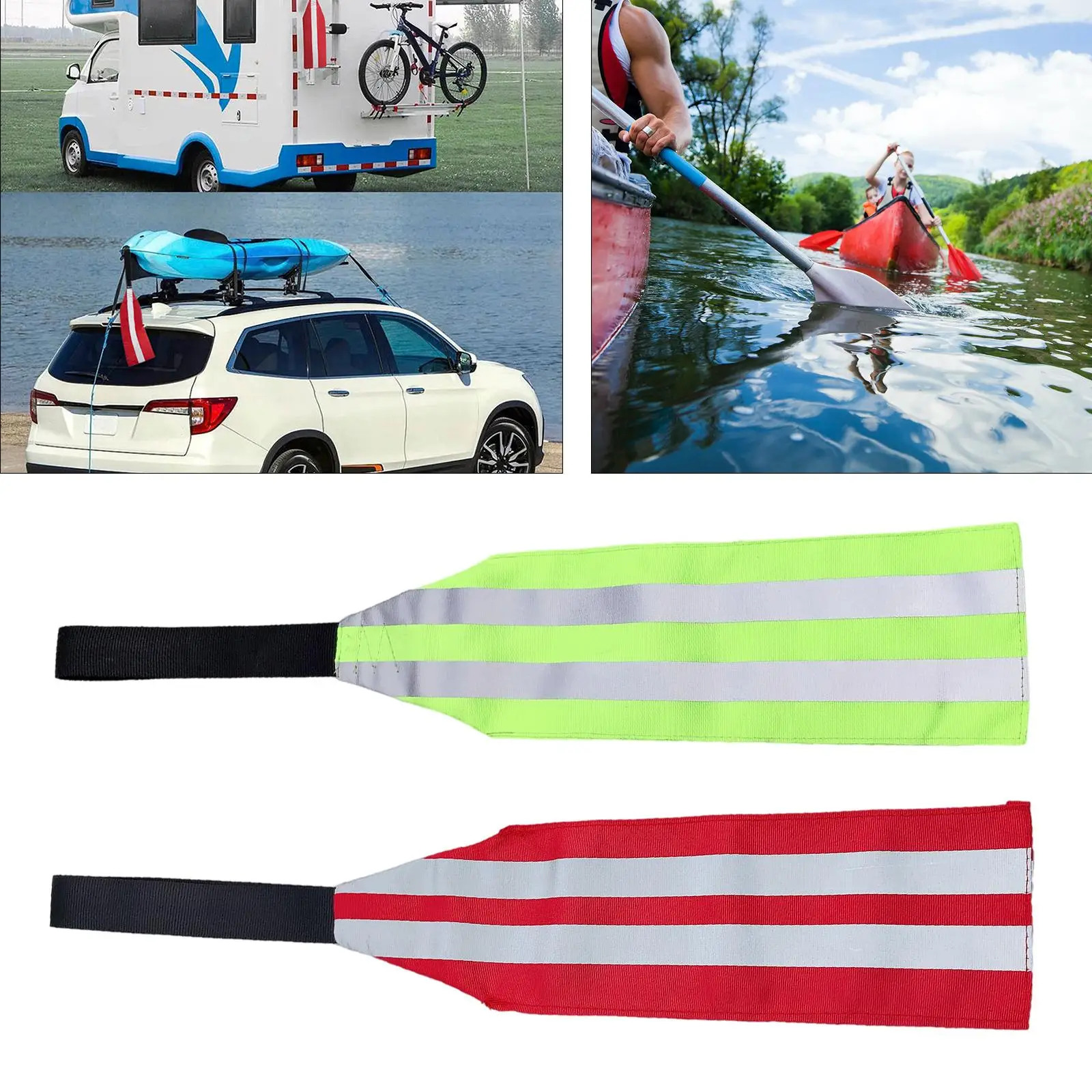 

Tail Flag Reflective Trailer Towing Safety Sign for Kayak Boat Canoe Travel Transport Durable Accessories
