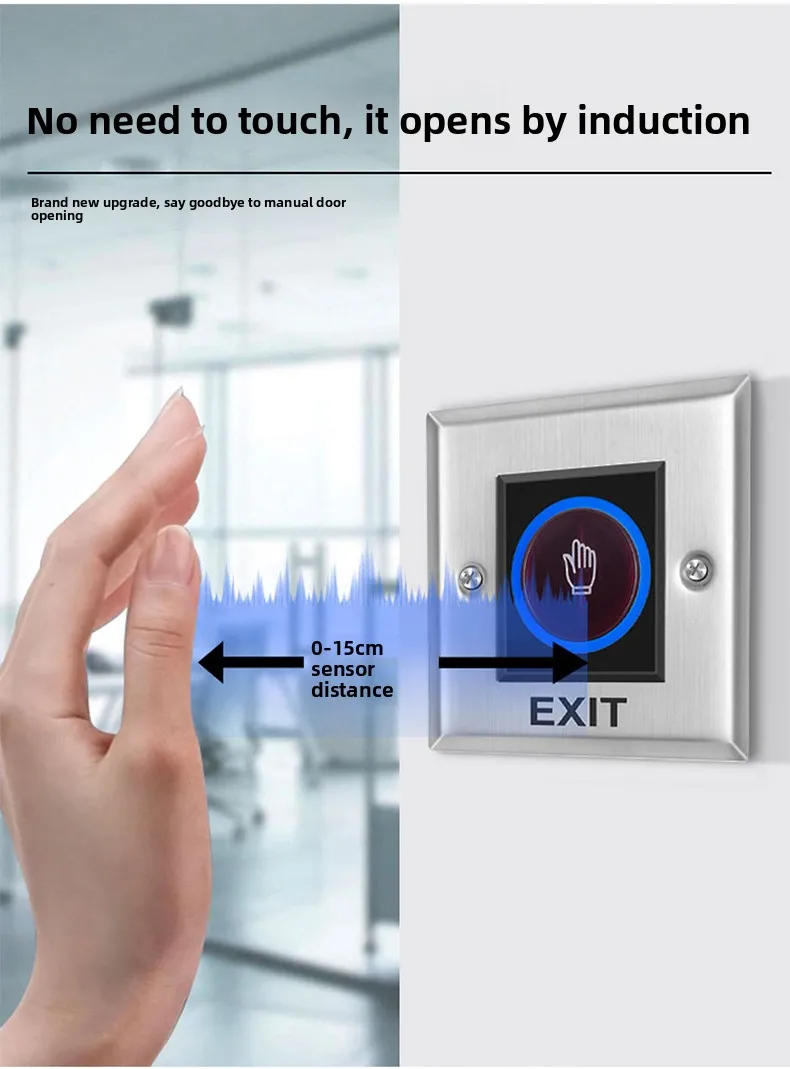 

KOB stainless steel waterproof access control switch normally open and normally closed metal button automatic reset switch panel