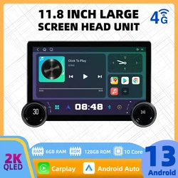 11.8 Inch Screen 2 Din Android Car Radio Navigation Multimedia Carplay GPS 4G WiFi Head Unit Autoradio Car Stereo with Fan