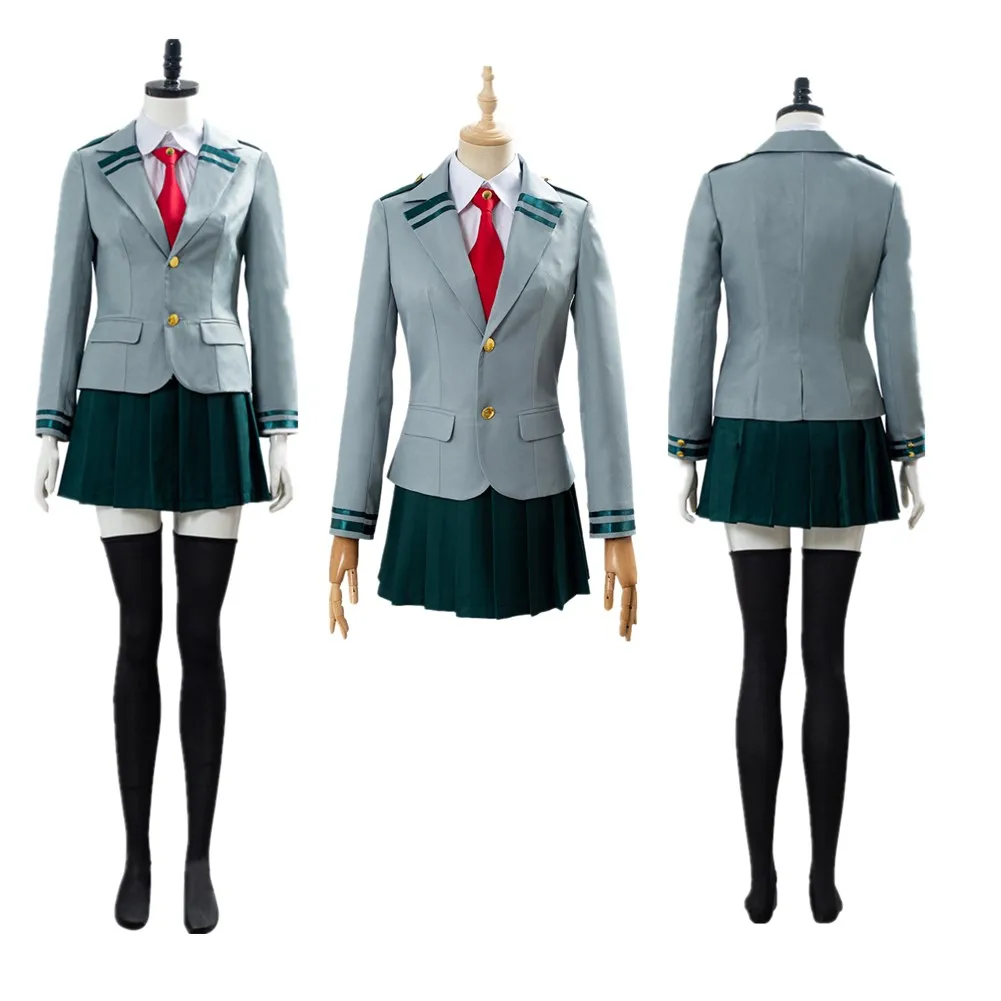 Halloween Cinza Uniforme Campus Cosplay Traje, Roupas Carnaval, My Hero Mulheres Adulto Roleplay Roupas para meninas, Terno Carnaval