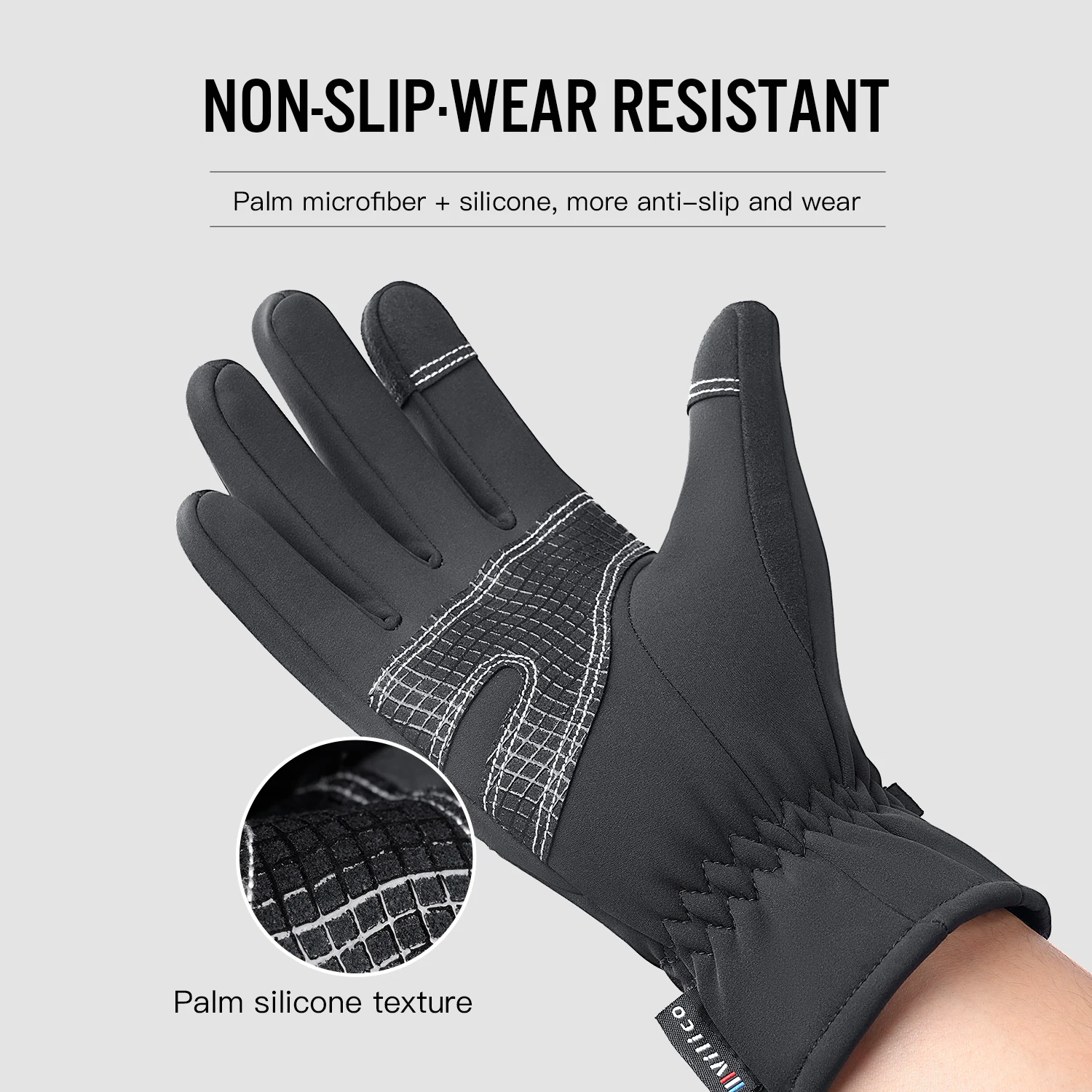 Outdoor Cycling in Autumn and Winter Windproof Anti slip Wear-resistant Velvet and Warm Riding Long Finger Gloves