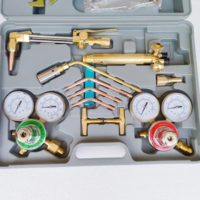 Gas Welding And Cutting Torch Kit Oxy Acetylene Oxygen Brazing Professional Set Carrying Case Cutting Set