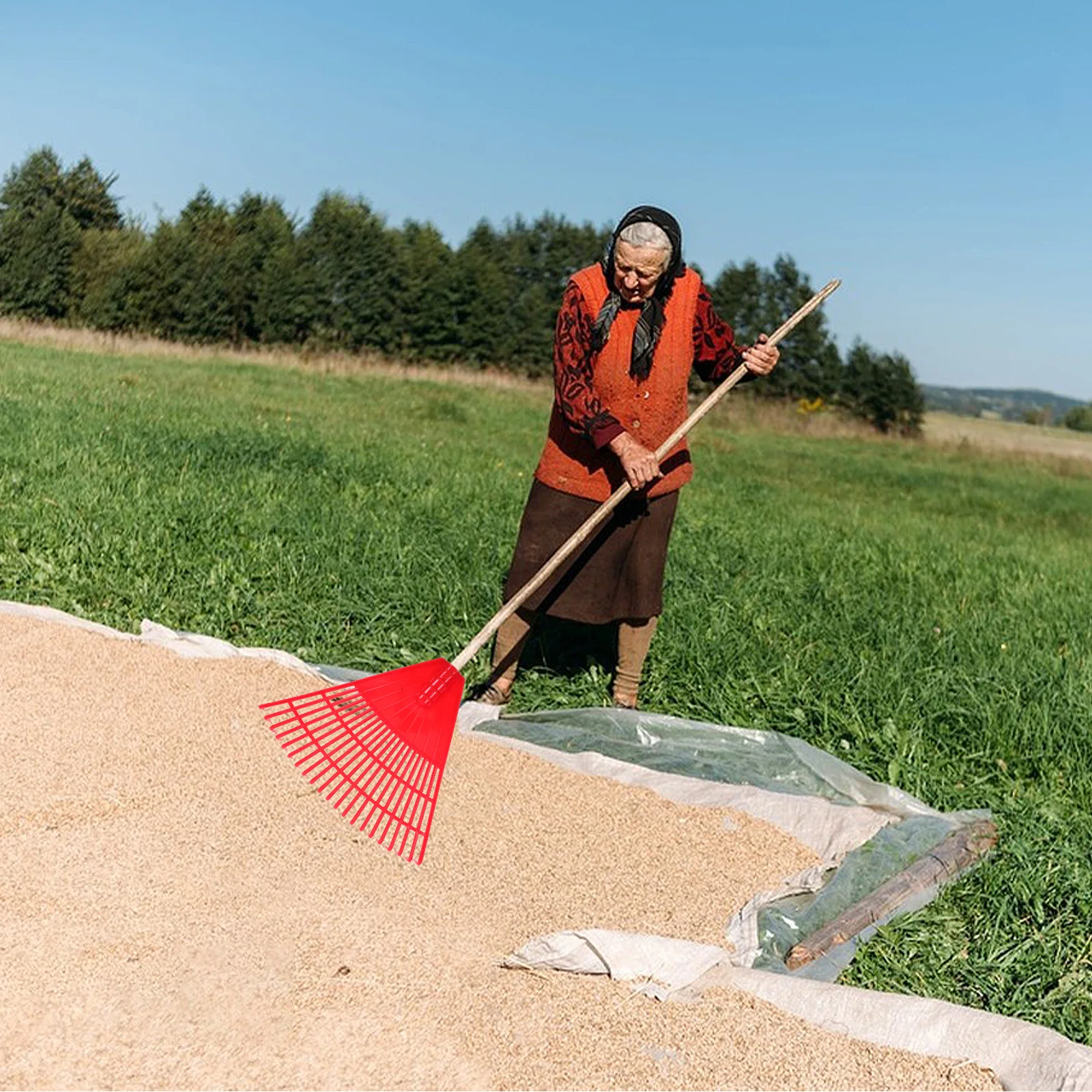 

Leaf Plastic Garden Tool For Lawn Yard Cleaning Heavy Duty Hand Rake For Leaves Grass Pine Needles Artificial Turf