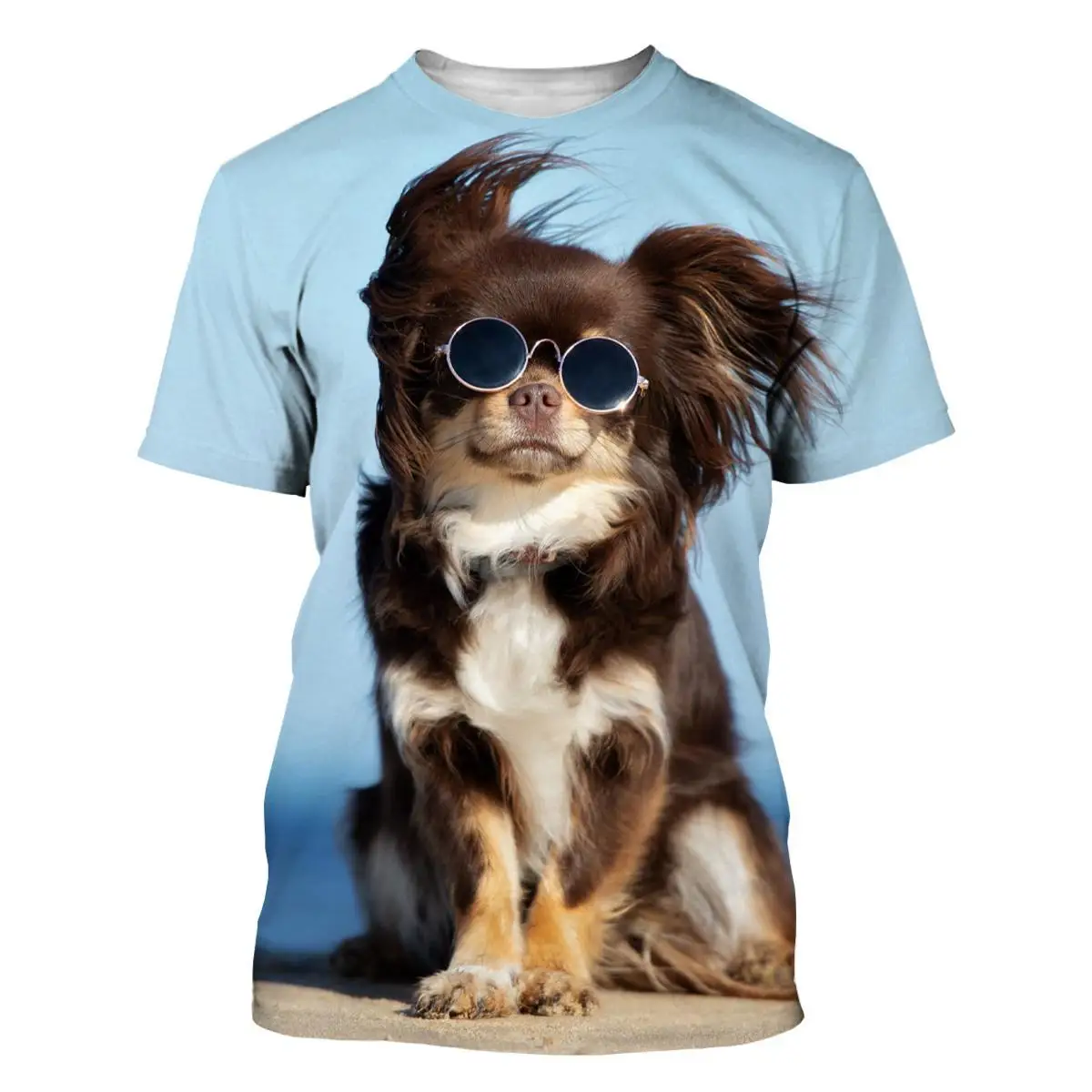 New Funny Cute Animals 3d Printed T Shirt Funny Chihuahua Dog Pattern Men Ladies Kids Breathable Lightweight Summer Cool Sports