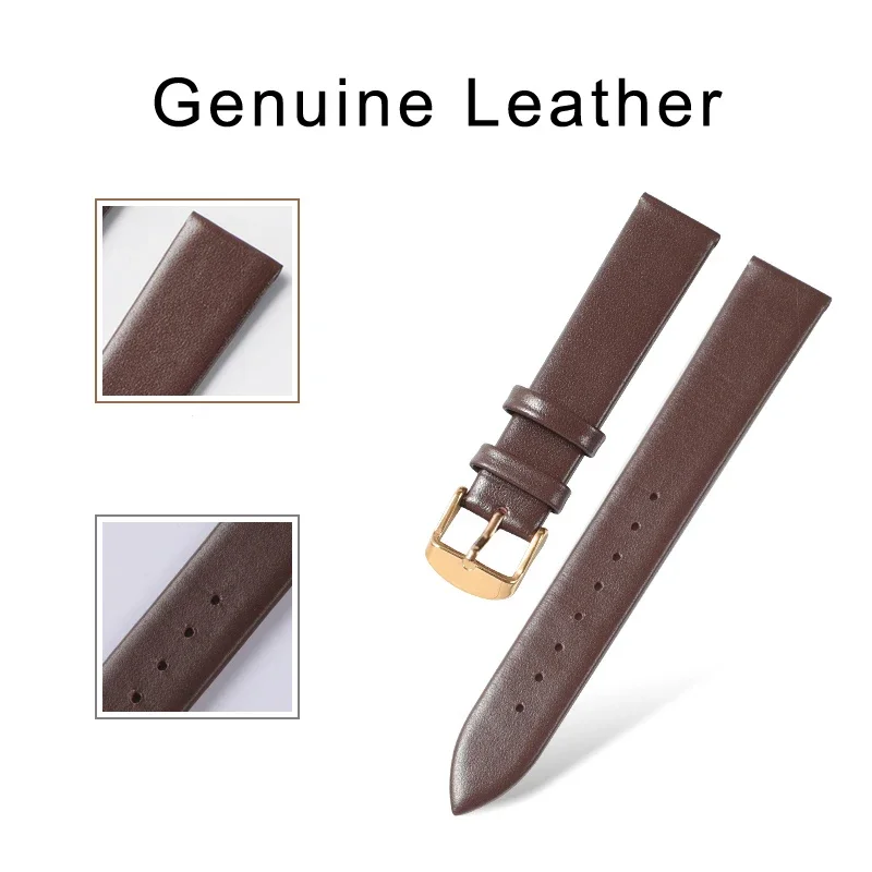 Watch Accessories Genuine Leather Watch band For DW Daniel Wellington Watch Strap Fashion red Pink Watchbands 14/16/18/20/22mm image 2