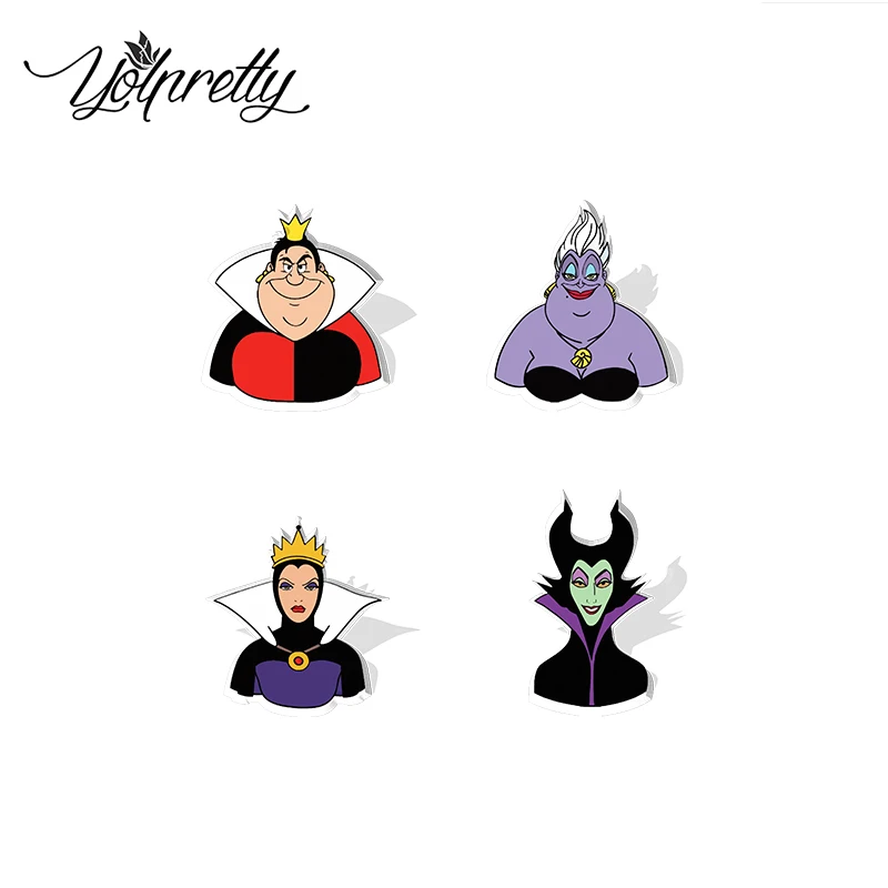 2024 New Arrival Fashion Villians Evil Queen Witch Epoxys Acrylic Lapel Pin Handcraft Jewelry Badge Pins Gifts