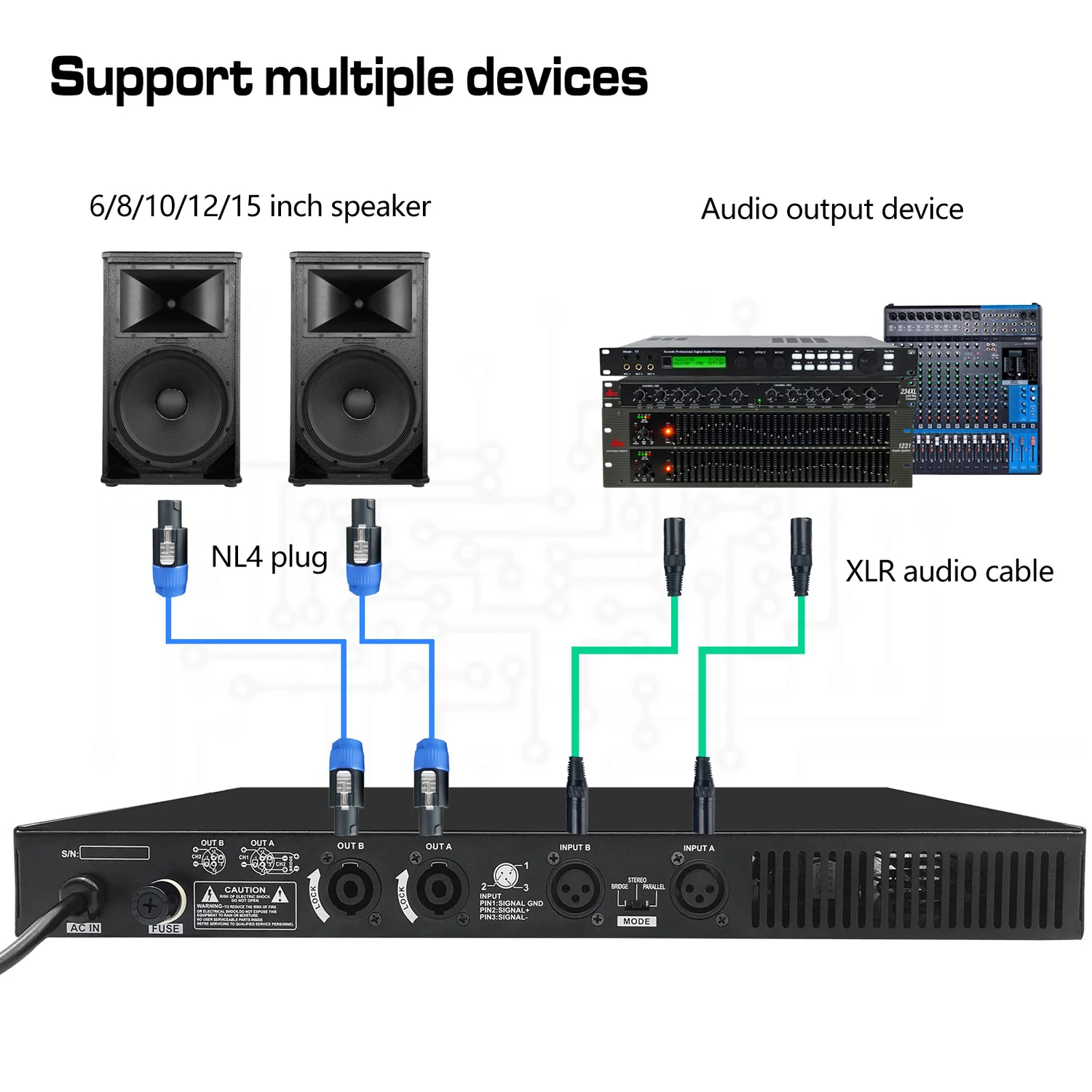 Riworal X1 1000 watts professional high quality power amplifier sound system for stage performance