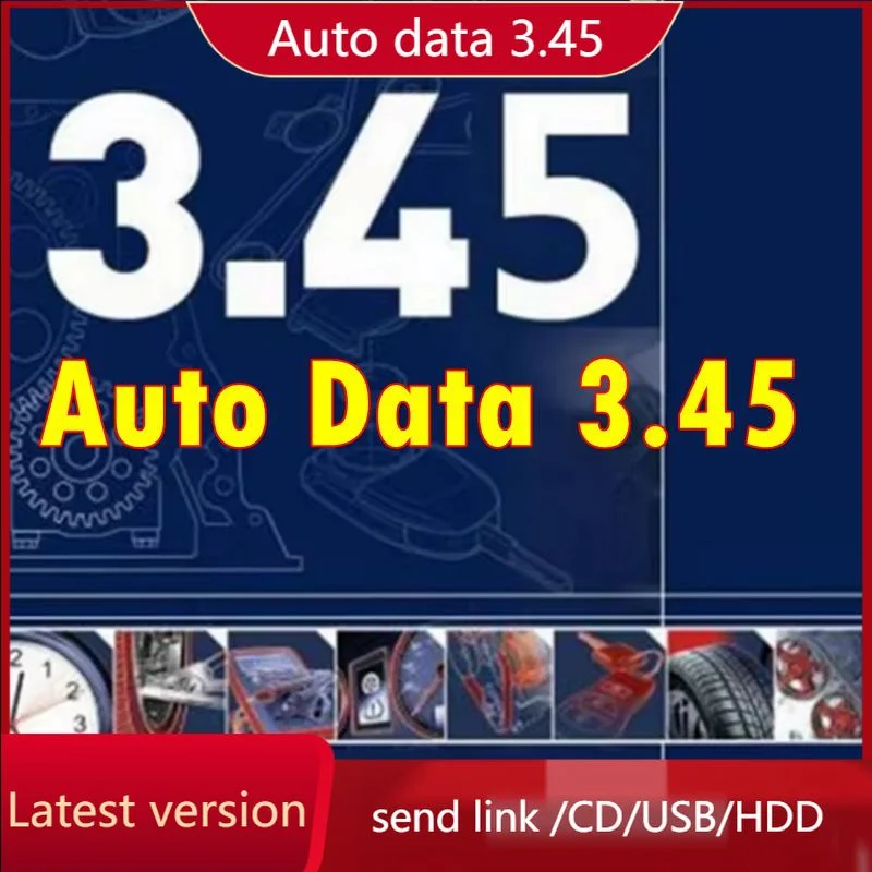 Diagnostic Tools Software 2024 Hot Sale Auto Data 3.45 auto data car software CD USB HDD car