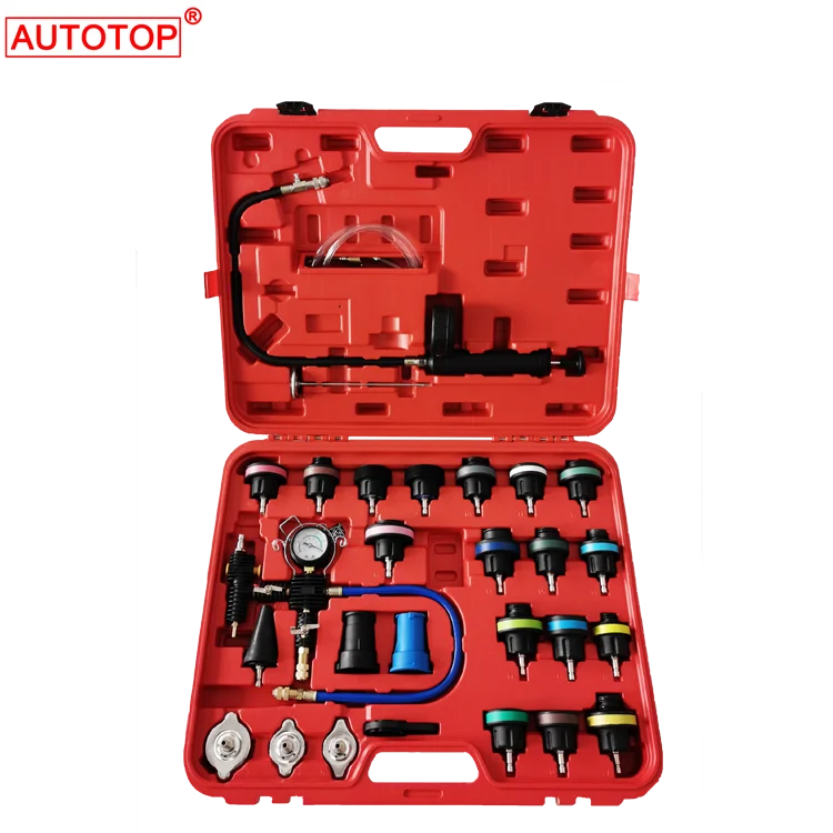 28PCS Universal Automotive Water Tank Leak Test Detector And Vacuum Coolant Radiator Pump Pressure Cooling System Tester