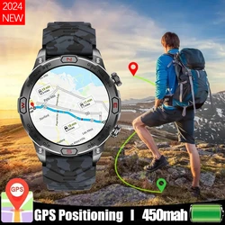 2024New 1.43''HD Screen Heart Rate Watches Men Smart Watch Waterproof GPS Track Compass Altitude LED Smartwatch For IOS Android