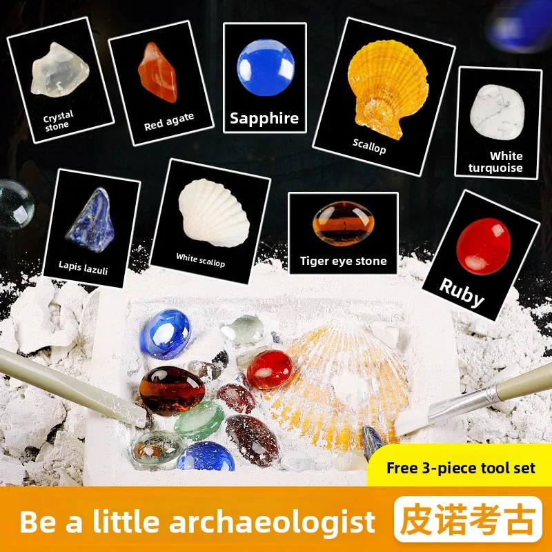 هدايا عيد الميلاد للأطفال لتقوم بها بنفسك مجموعة حفر الأحجار الكريمة حفارة الماس الكريستال الملونة ديناصور الأحفوري لعبة علم الآثار