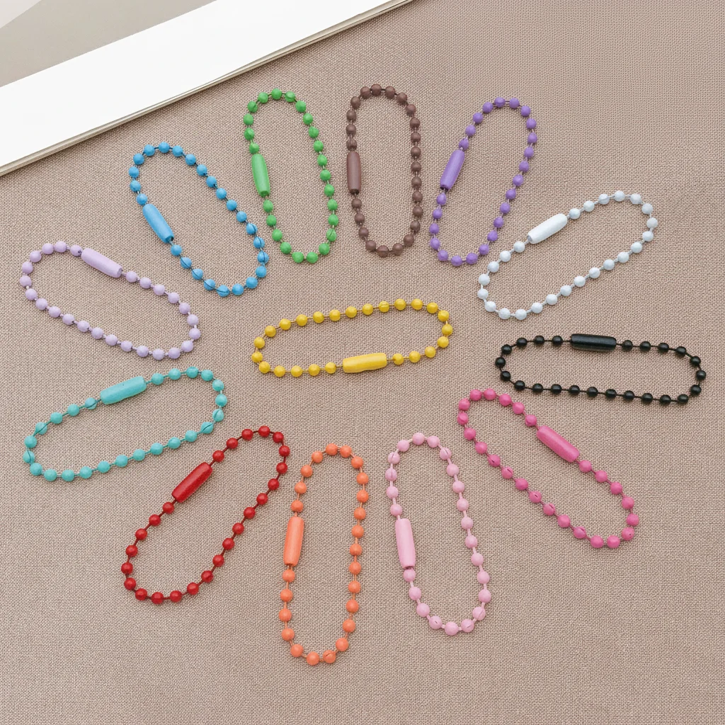 100pcs 10mm Colorful Mixed Alloy Ball Bead Chains Fits Key Chain Connector For DIY Bracelet Jewelry Making Accessories Supplies