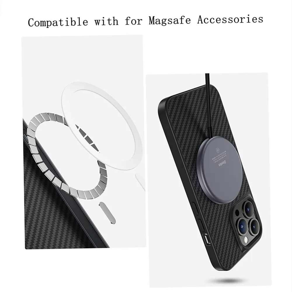 Designed for iPhone 13 14 Pro Max Plus  Aramid Fiber Case， Built with magnetic Case