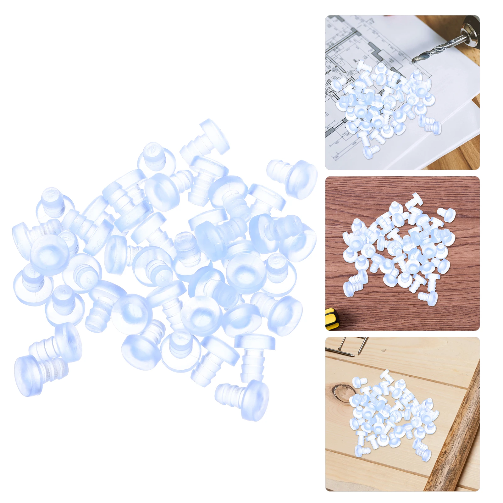 

50pcs niture Leg Dust Caps Clear Rubber Grippers Anti Slip Floor Protectors Non Adhesive Chair Pads For Office Home Glass