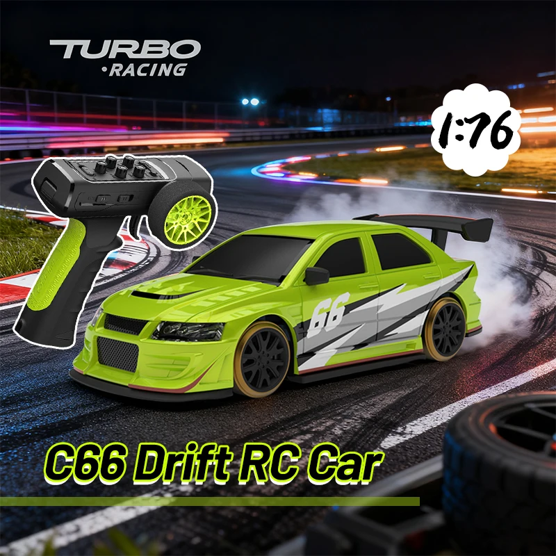 

Turbo Racing New 1:76 C66 Drift RC Car with Gyro 2.4Ghz Full Proportional Remote Control RTR Desktop Mini Toy for Kid and Adult