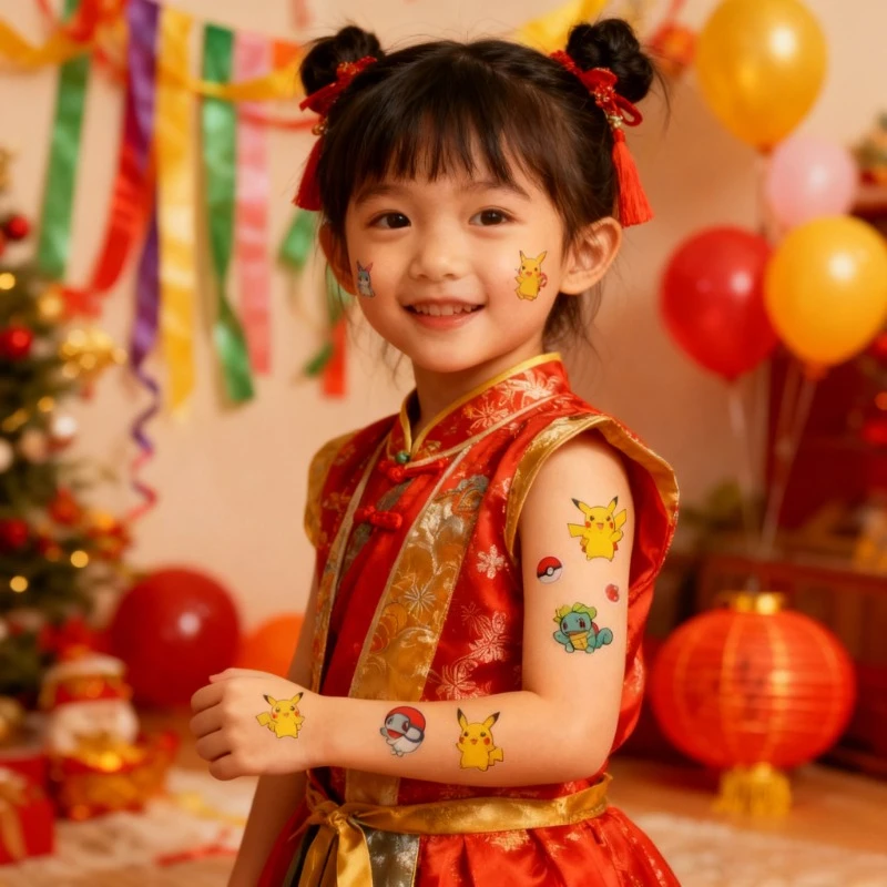 وشم مؤقت كرتوني بيكاتشو بوكيمون - ملصقات نقل المياه على شكل وحش الجيب، ملصقات ملصقات للأطفال، ملصقات بوكيمون