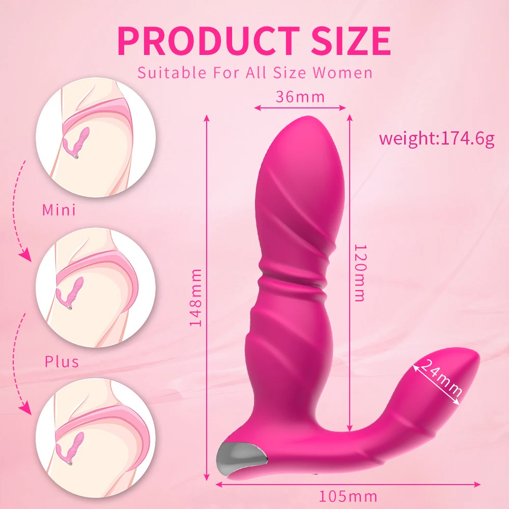 Wireless Remote Control Wearable Vibrator with Remote Control and App Panty Thrust Stimulator Adult Female Masturbation Sex Toy