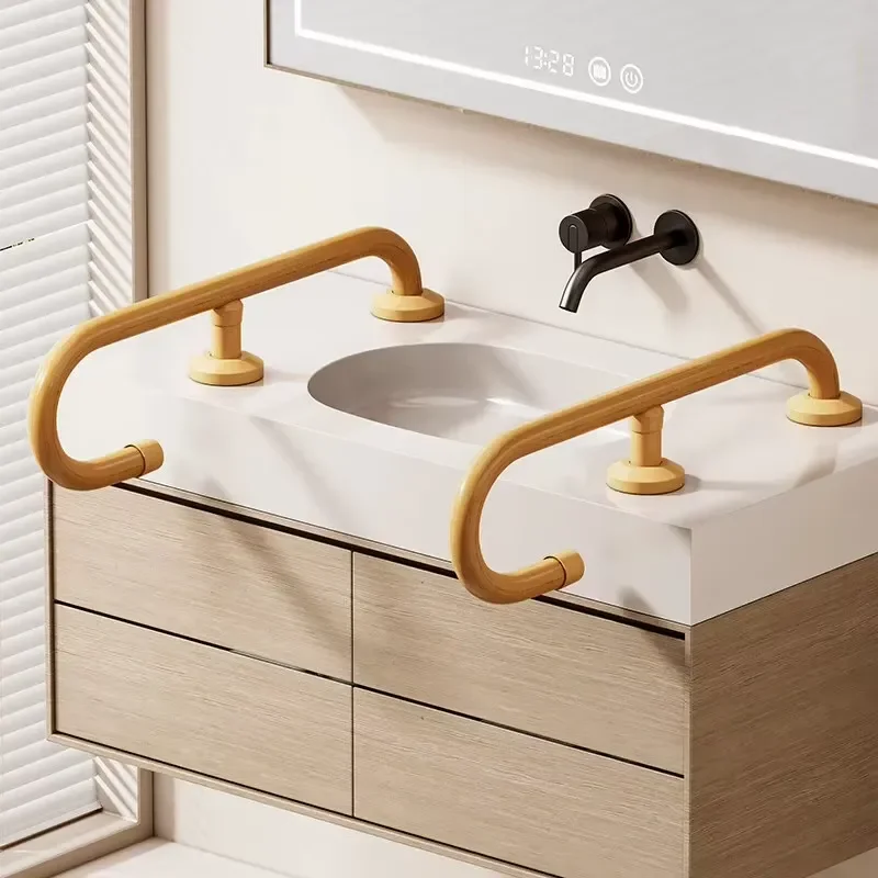 Modern Minimalist Bathroom Basin Handrail Non Slip Safety Grab Bar For Elderly Disabled Support Handle Wall Mounted Assist