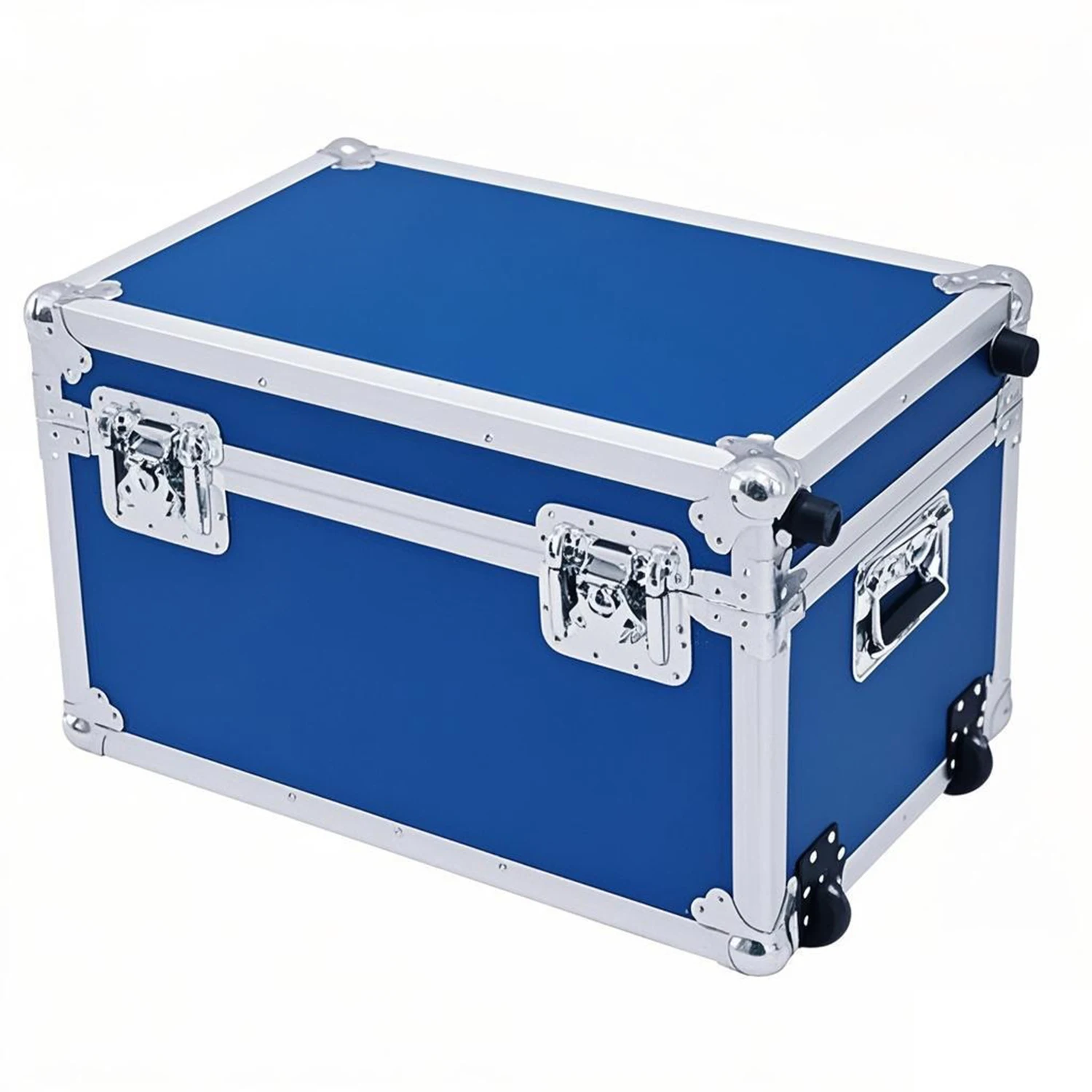 OEM ODM Blue Color Hard Aluminum Road Flight Case with Built-in Telescopic Handle and Wheels for Precision Equipment Transport