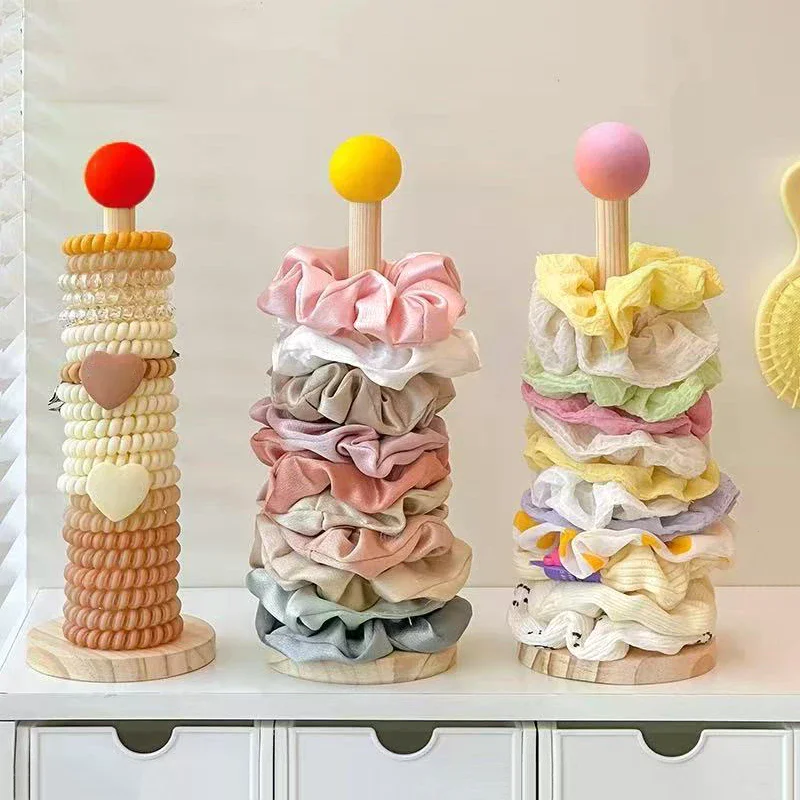 

Wooden Hair Band Holder Children Rubber Band Hair Rope Bracelet Storage Rack Display Shelf For Watches Bracelets Scrunchies