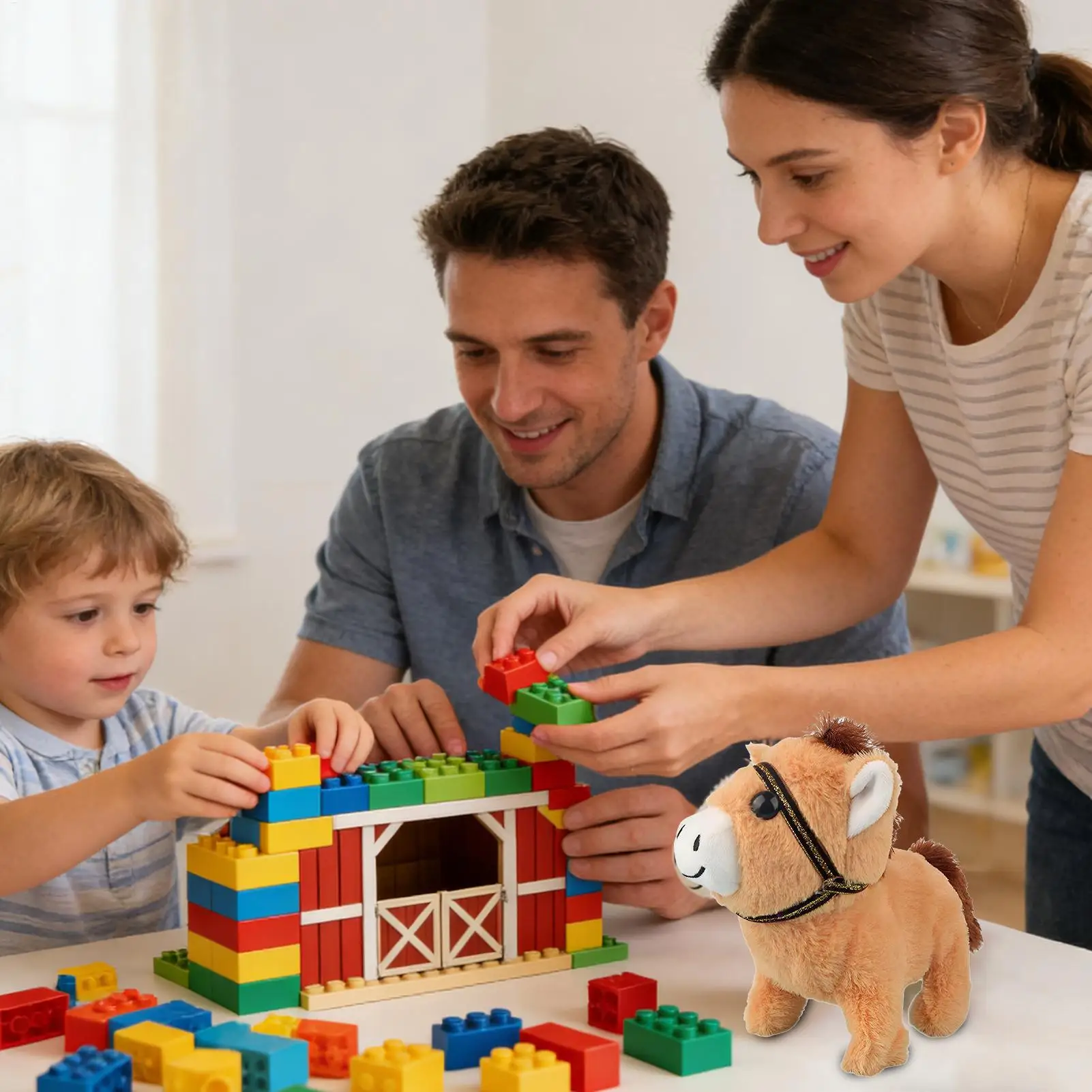 Nowa, urocza, symulacyjna, elektryczna zabawka pluszowa w kształcie konia, animowana maskotka, świetny prezent dla dzieci i dorosłych.