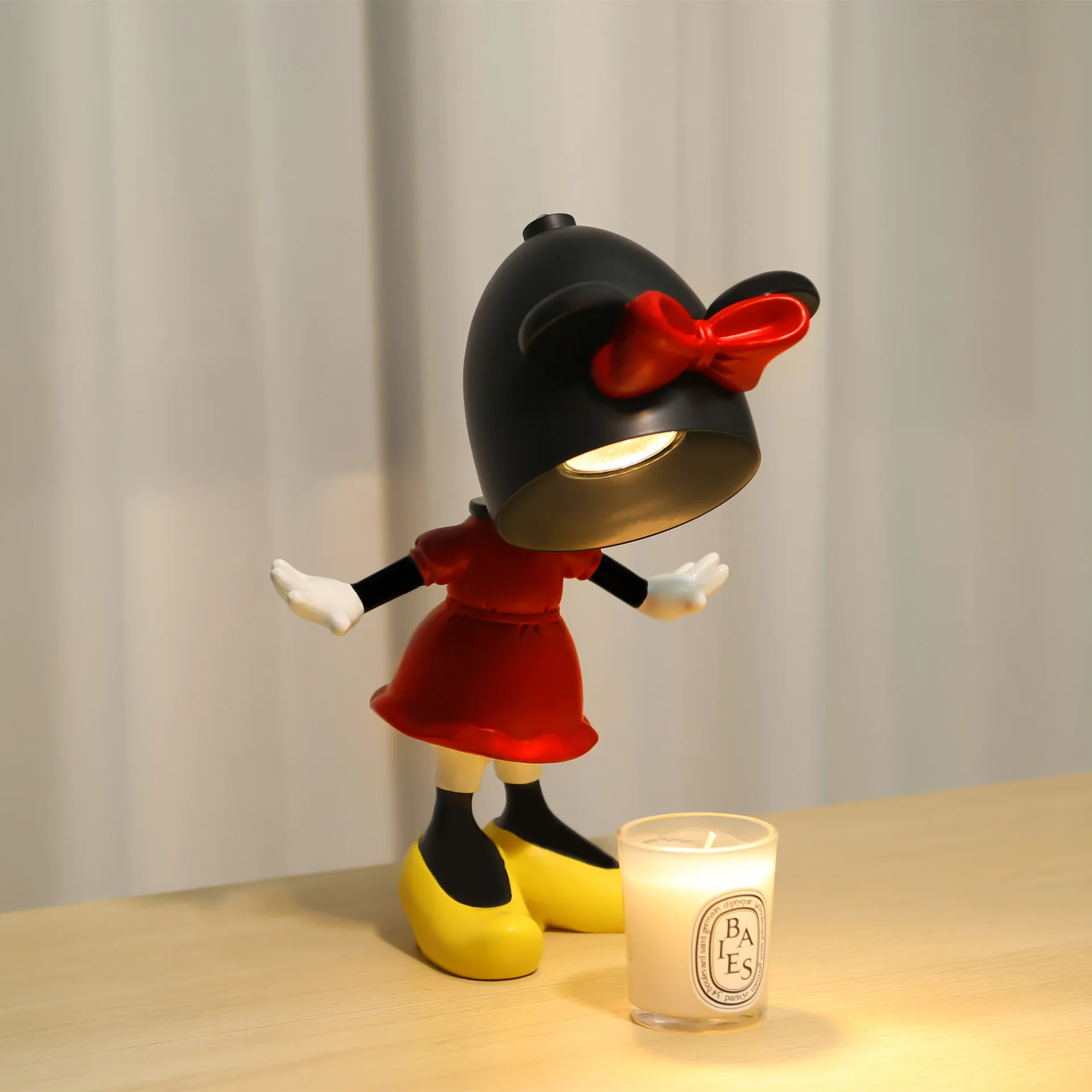 

High Beauty Mickey Mouse Atmosphere Lamp Room Bedside Romantic Electric Candle Melting Table Lamp Decorate Valentine's Day and C