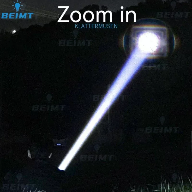 499999m Lampe De Poche 1000W Super Bright Zoom Lampe De Poche Camping Outdoor Fishing Light Lampe De Poche Étanche Rechargeable