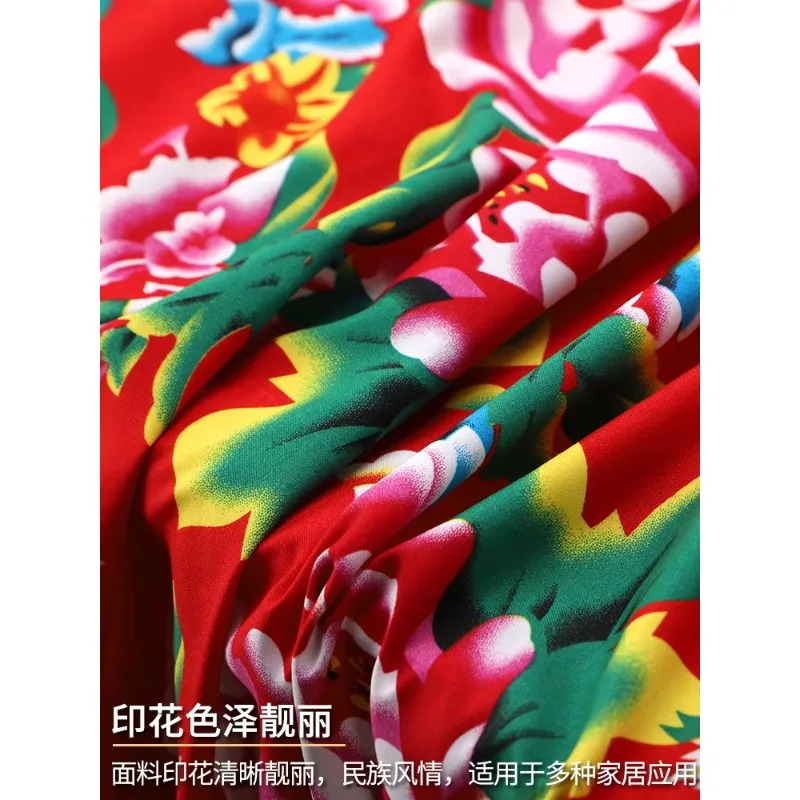 Ethnic style print Northeastern large flower cloth tablecloth party bar teahouse tablecloth restaurant Chinese style tablecloth