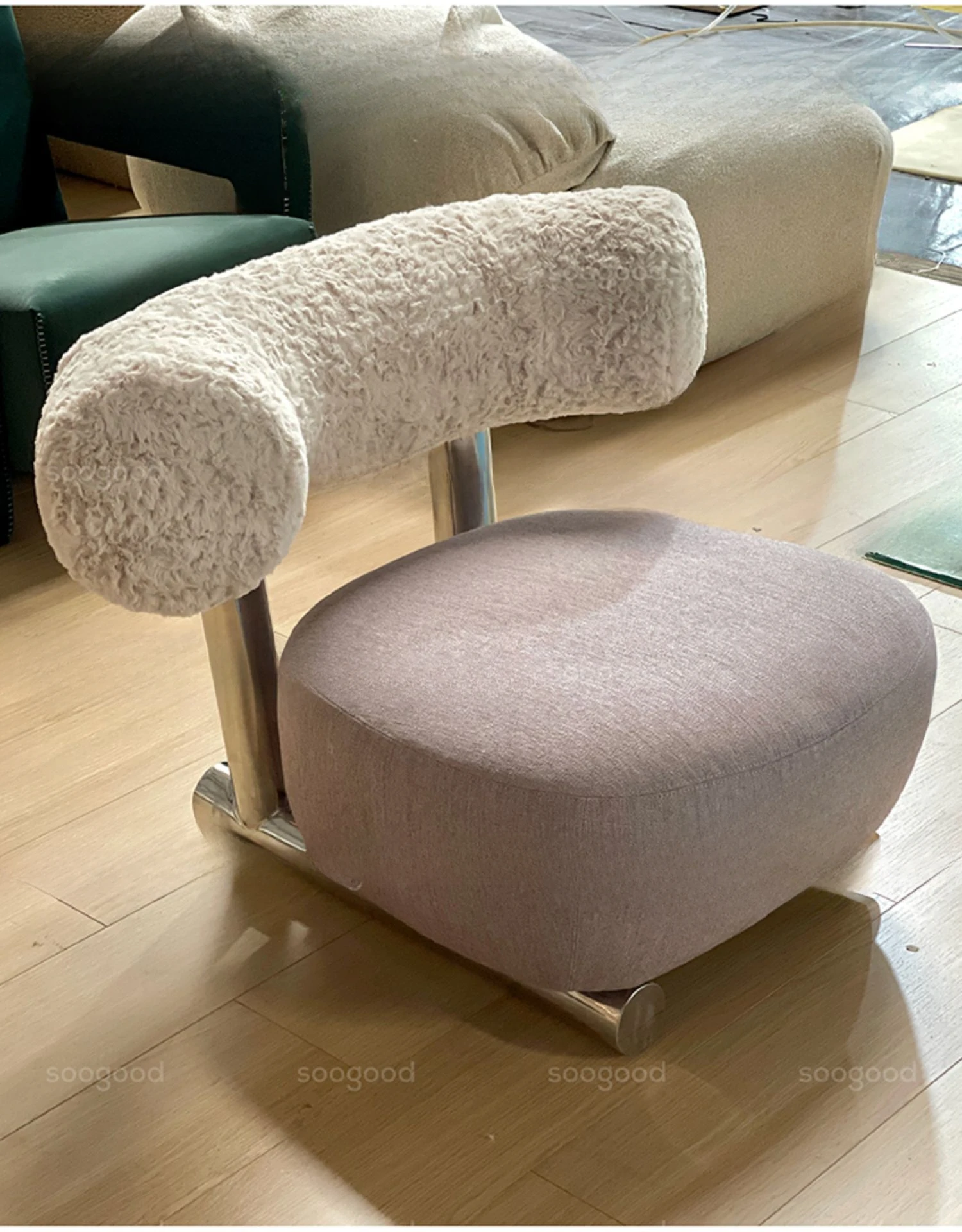 Customized Nordic Leisure Chair Designer Couch Modern Minimalist Chair Imitation Rabbit Fur Chair