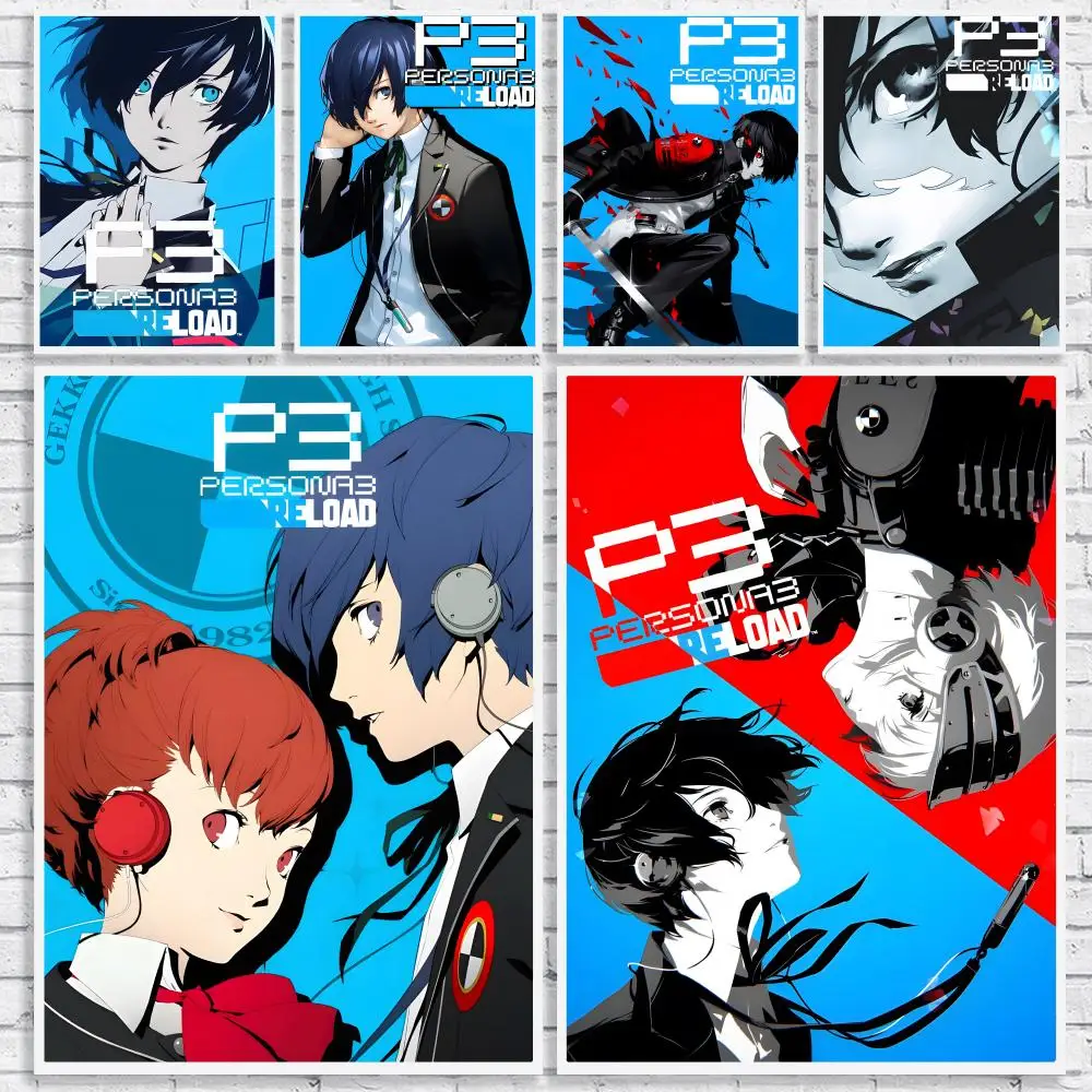 Video Game P-Persona 3 Painting Calligraphy High-Quality Canvas Wall Mural Crease-Free For Living Room Bedroom Interiors