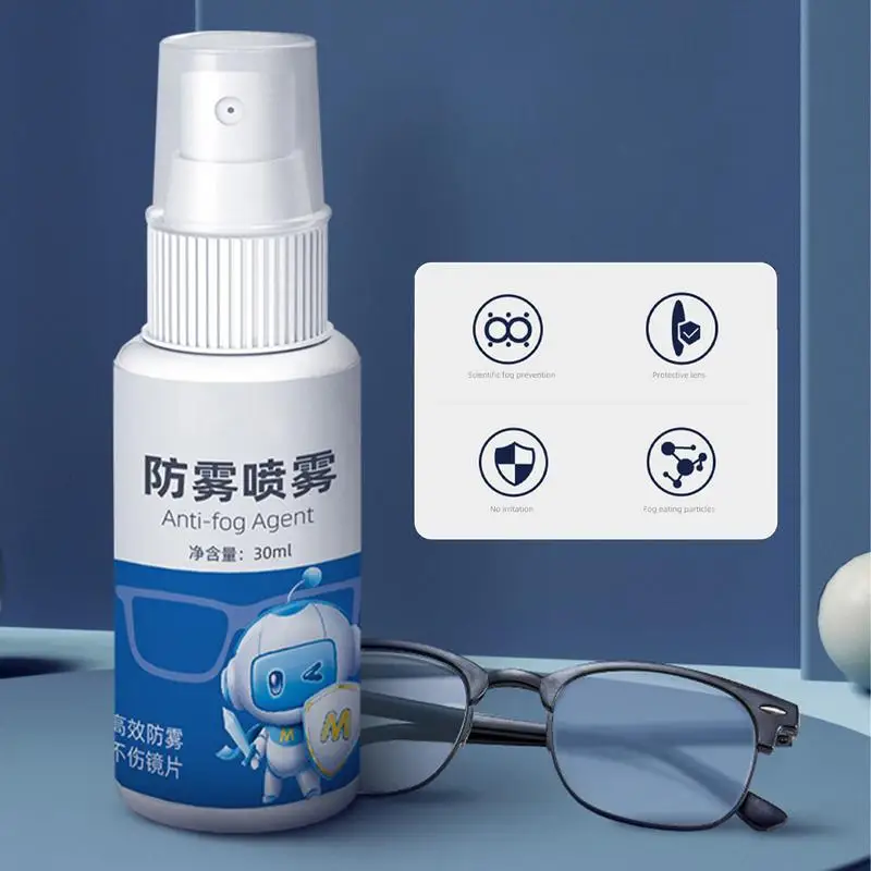 50ML Anti-Fog Spray Eyeglass Cleaner Spray Mild Formula 30ml Lens Cleaner And Defogger For Swim Goggles Snorkel