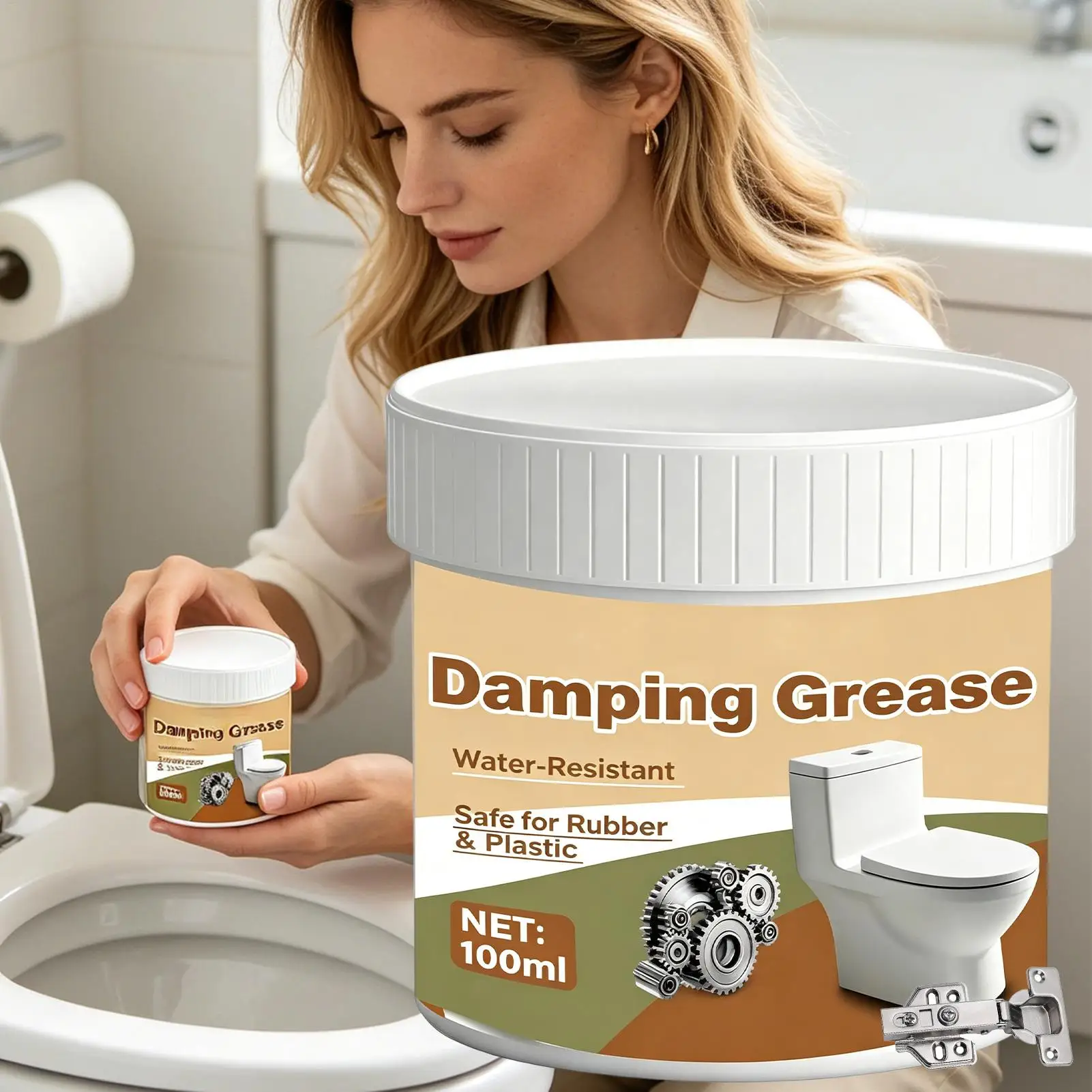

100ml Damping Grease Shock Absorbing Long-Lasting Lubricant Smooth Closing for Bathroom RV Home Laundry Washer Dryer Bearings