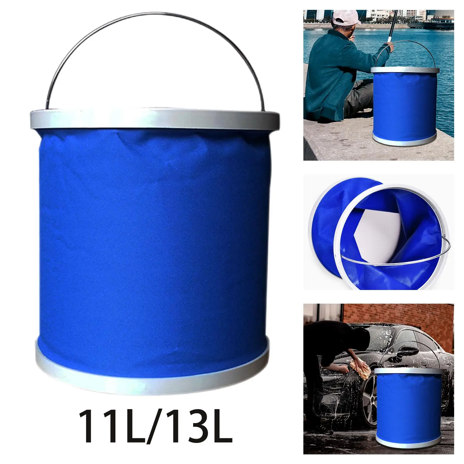 Portable Outdoor Foldable Bucket Car Trash Can Space Saving Wash Basin Foot Tub