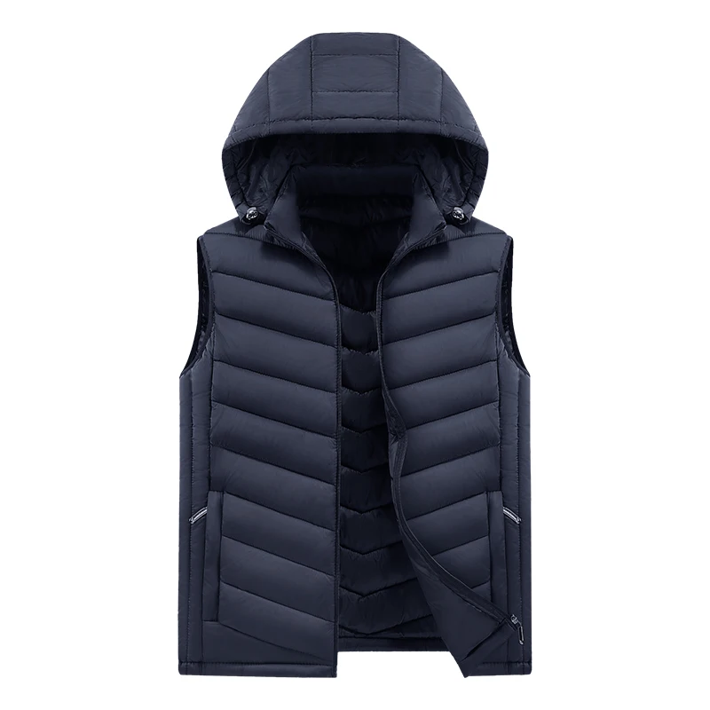 

Men's Casual Vest Windbreaker Sleeveless Jacket Lightweight Warm Thin Outerwear With Removable Hood High Quality Men's Down Vest