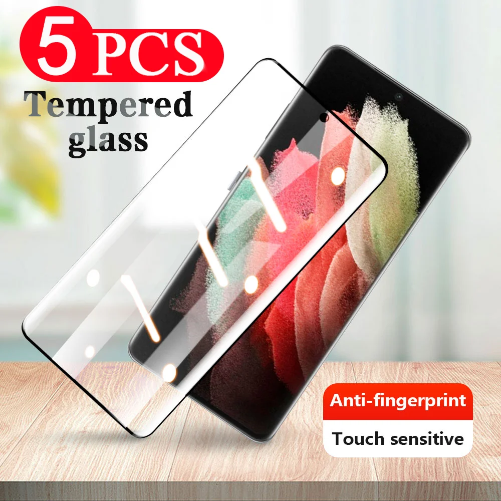 5Pcs tempered glass For Samsung Galaxy protective film S23 FE S22 Ultra S21 S20 S10 5G S10E lite S9 S8 Plus Glass smartphone