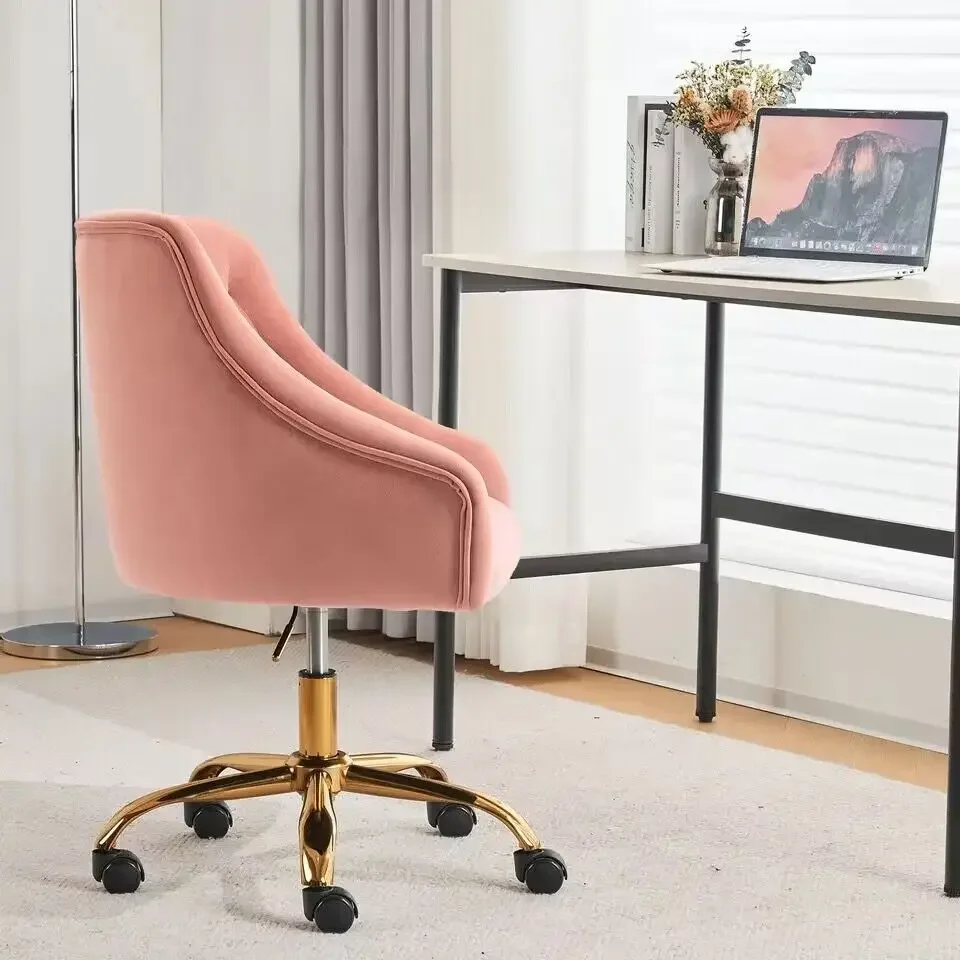 Velvet Office Chair Swivel Accent Chair with Arms Modern Adjustable Computer Gaming Chair