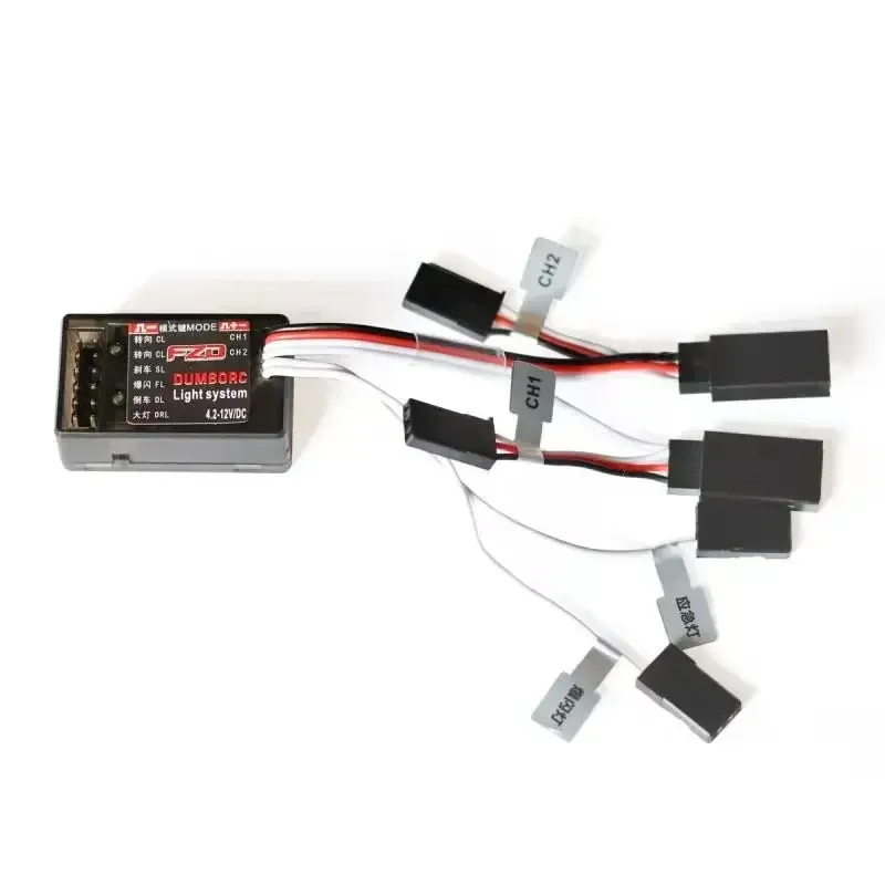 DUMBORC 12 Hệ Thống Đèn LED Với 10A Chải ESC Điều Khiển Bộ 1/10 1/8 RC Drift HSP Sơn Mô Hình Chuyên Dụng TAMIYA CC01 4WD trục SCX10 Xe Ô Tô, Xe Tải