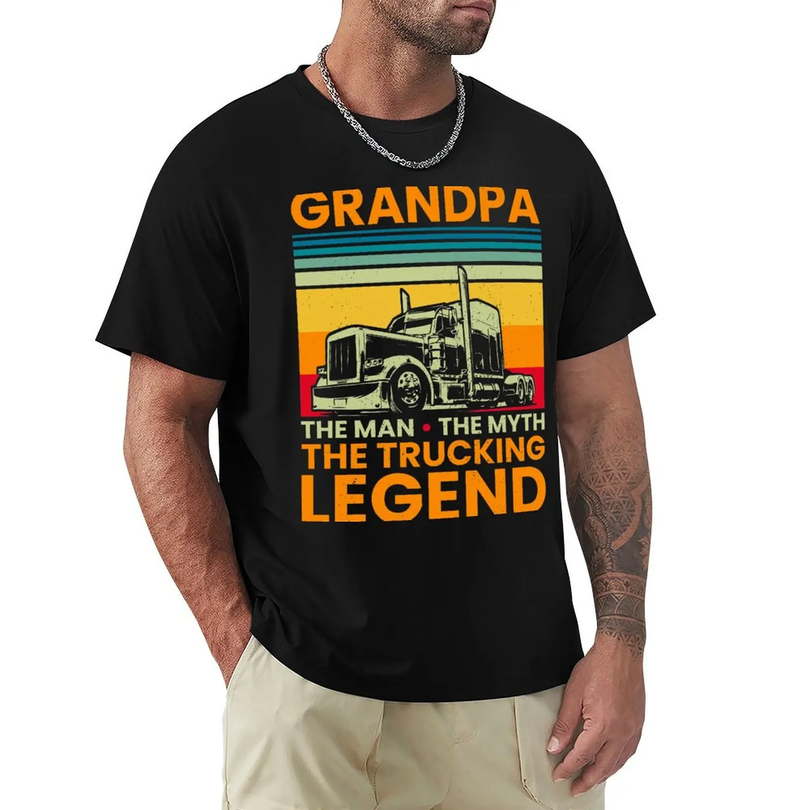 

Big Rig Trucker Grandpa The Man The Myth The Trucking Legend T-Shirt Luxury man anime tshirt mens t shirt