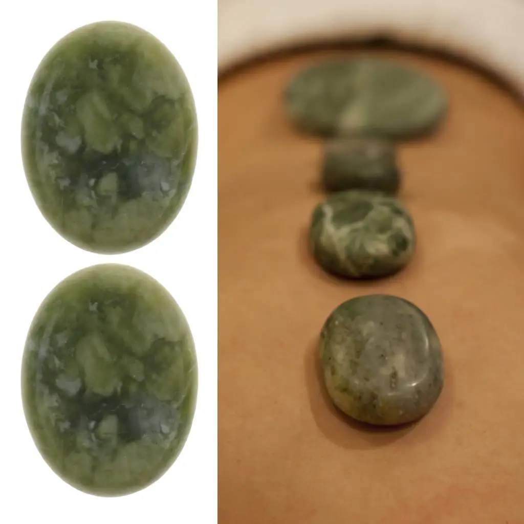 2 x Professional Massage Stones, Hot   Essential Massage Stones Set for Professional or , Relaxing (3 x 4cm)