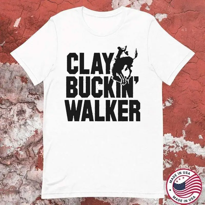 

Clay Walker Real Buckin' Country Heavy Cotton White All Size T Shirt BL523